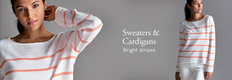 Sweaters and Cardigans. Bright stripes