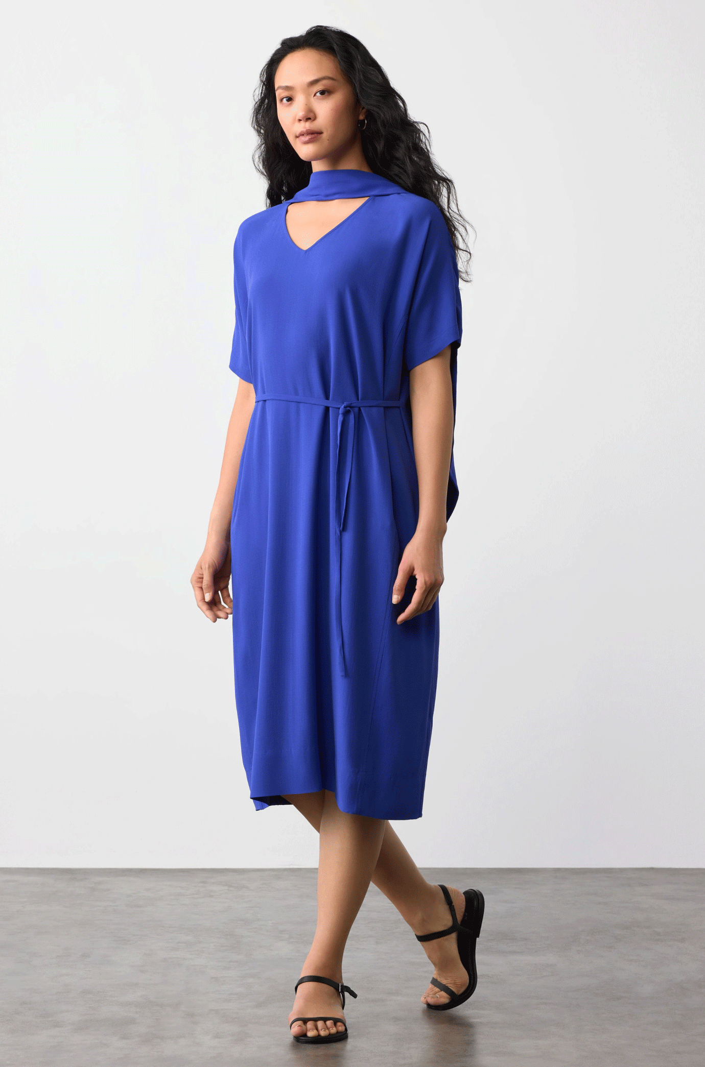 Silk Georgette Crepe V Neck Dress Silk Georgette Crepe V Neck Dress