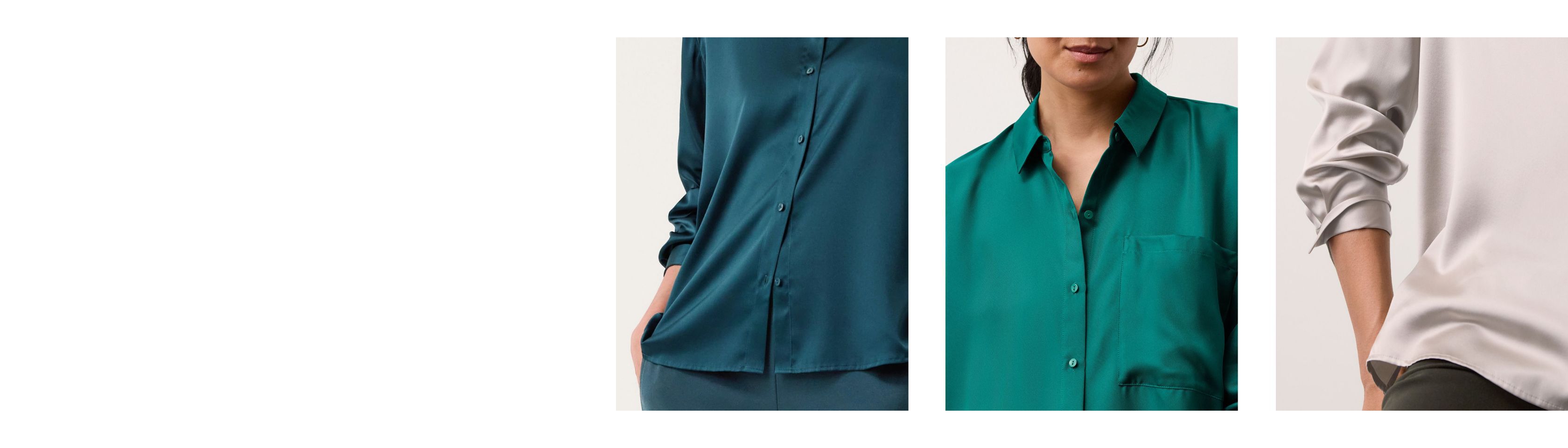 The Classic Collar Shirt in Silk Twill and Silk Charmeuse The Classic Collar Shirt in Silk Twill and Silk Charmeuse