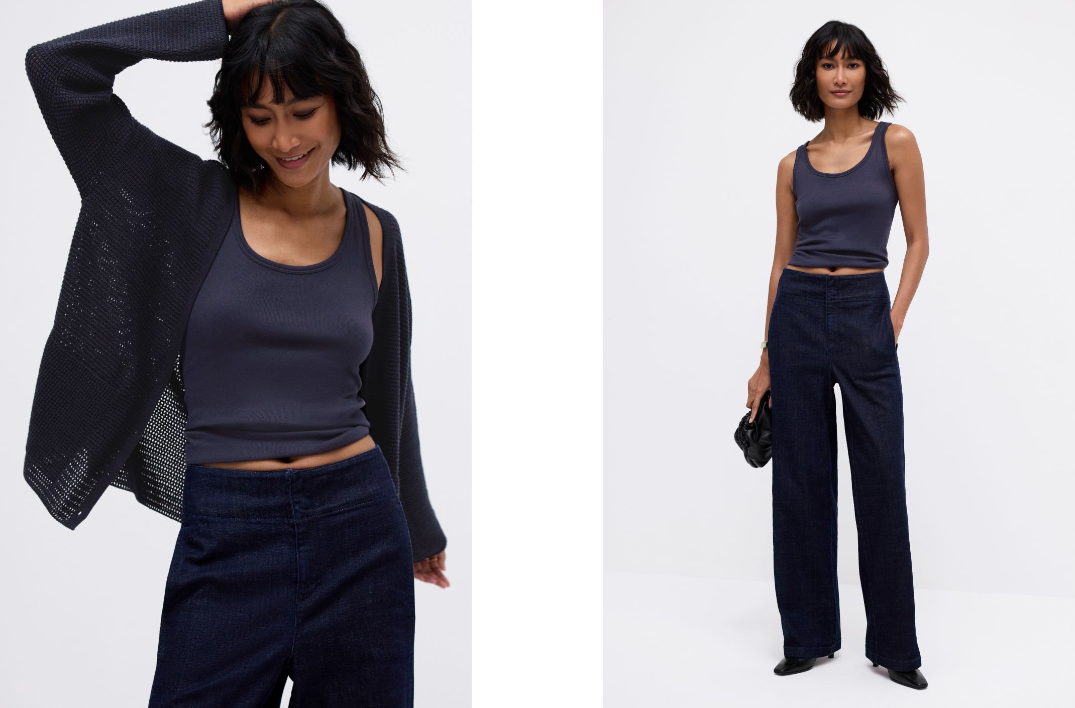 Organic Cotton Stretch Rib Scoop Neck Tank