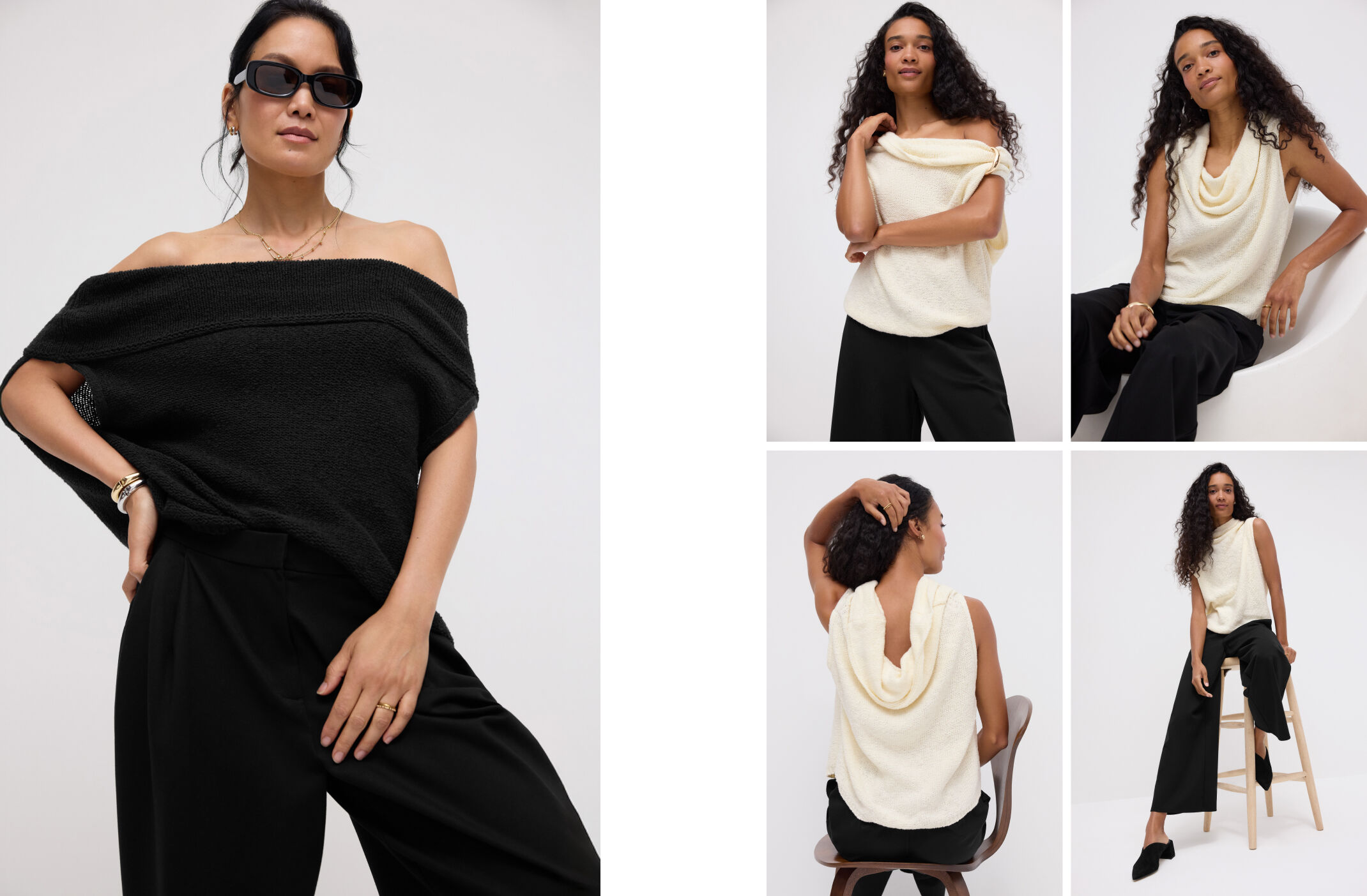 Peruvian Cotton Cloud Drape Neck Vest