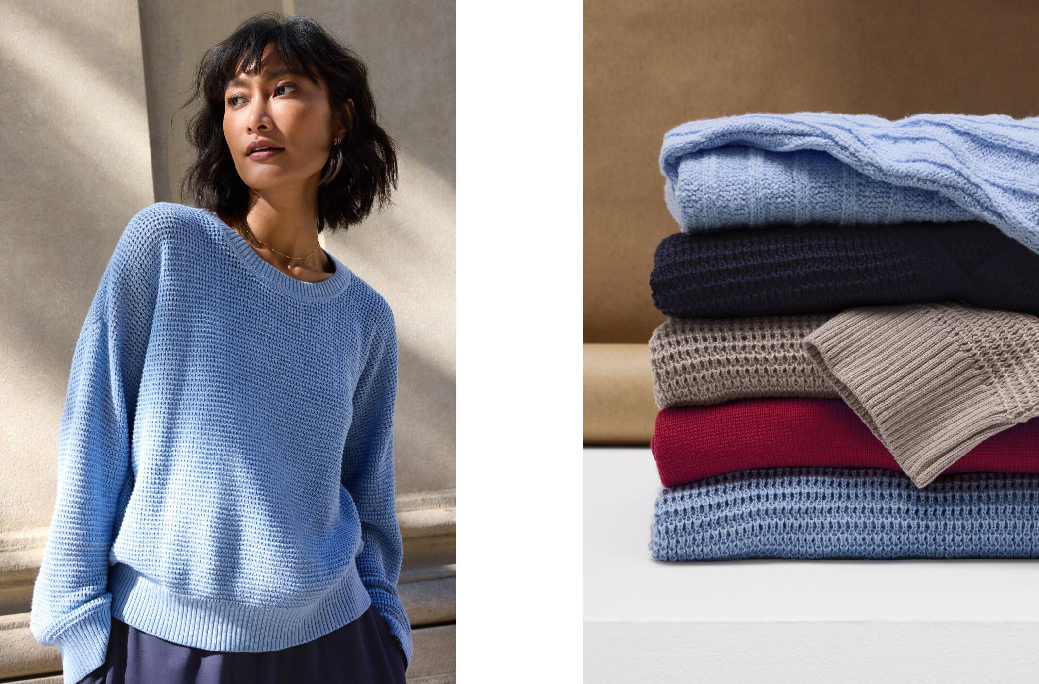 Peruvian Cotton Blend Crew Neck Top