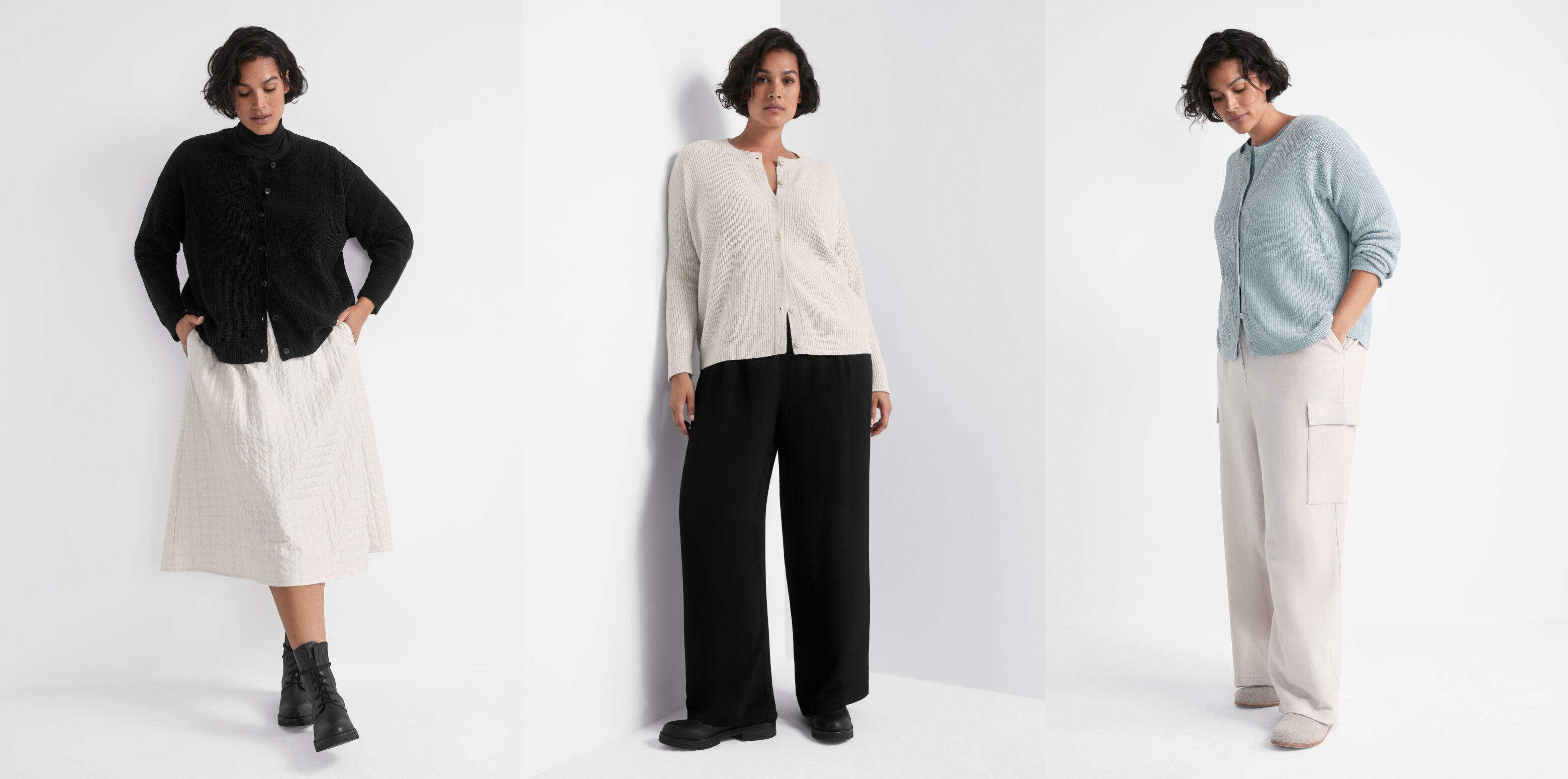 Organic Cotton Chenille Crew Neck Cardigan