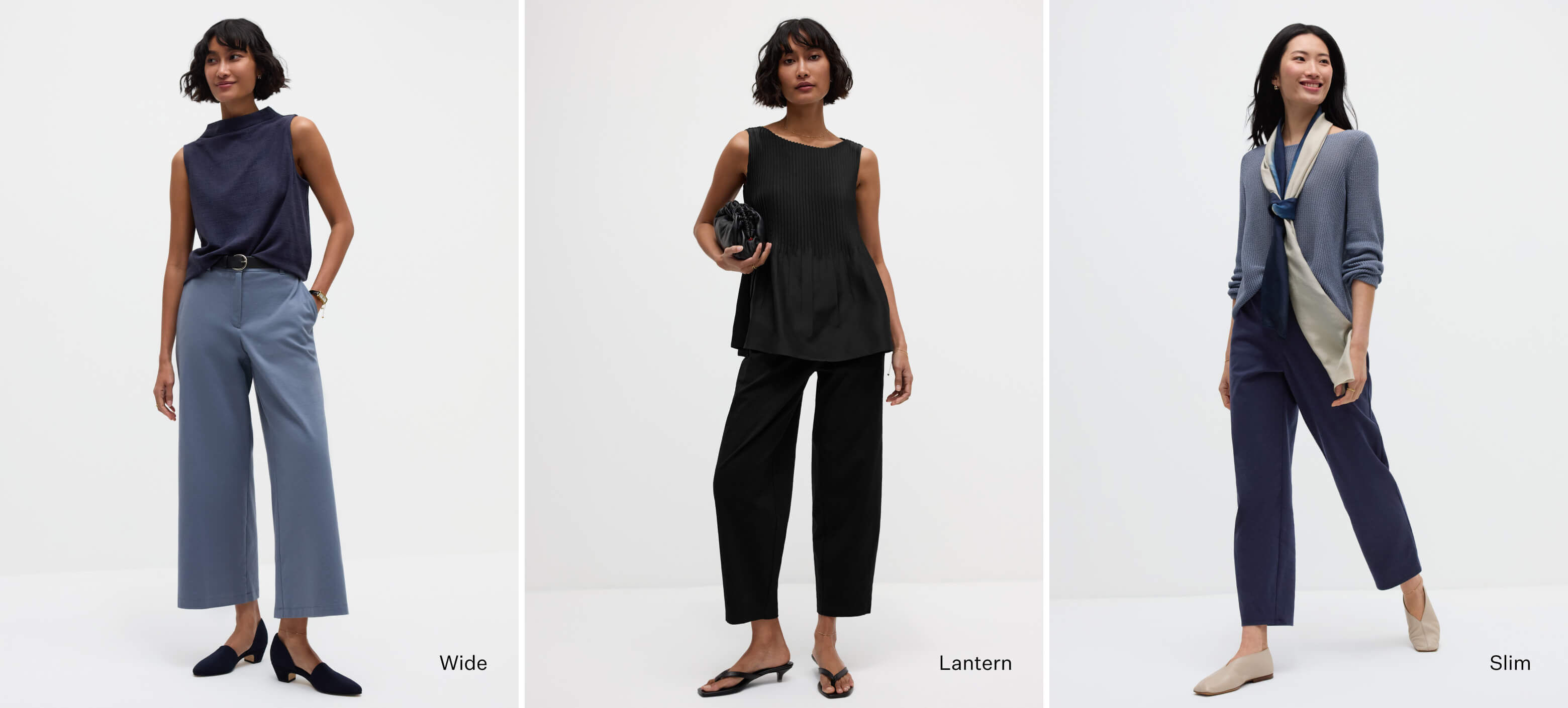 Essential Pant Shapes in Cotton Blend Ponte