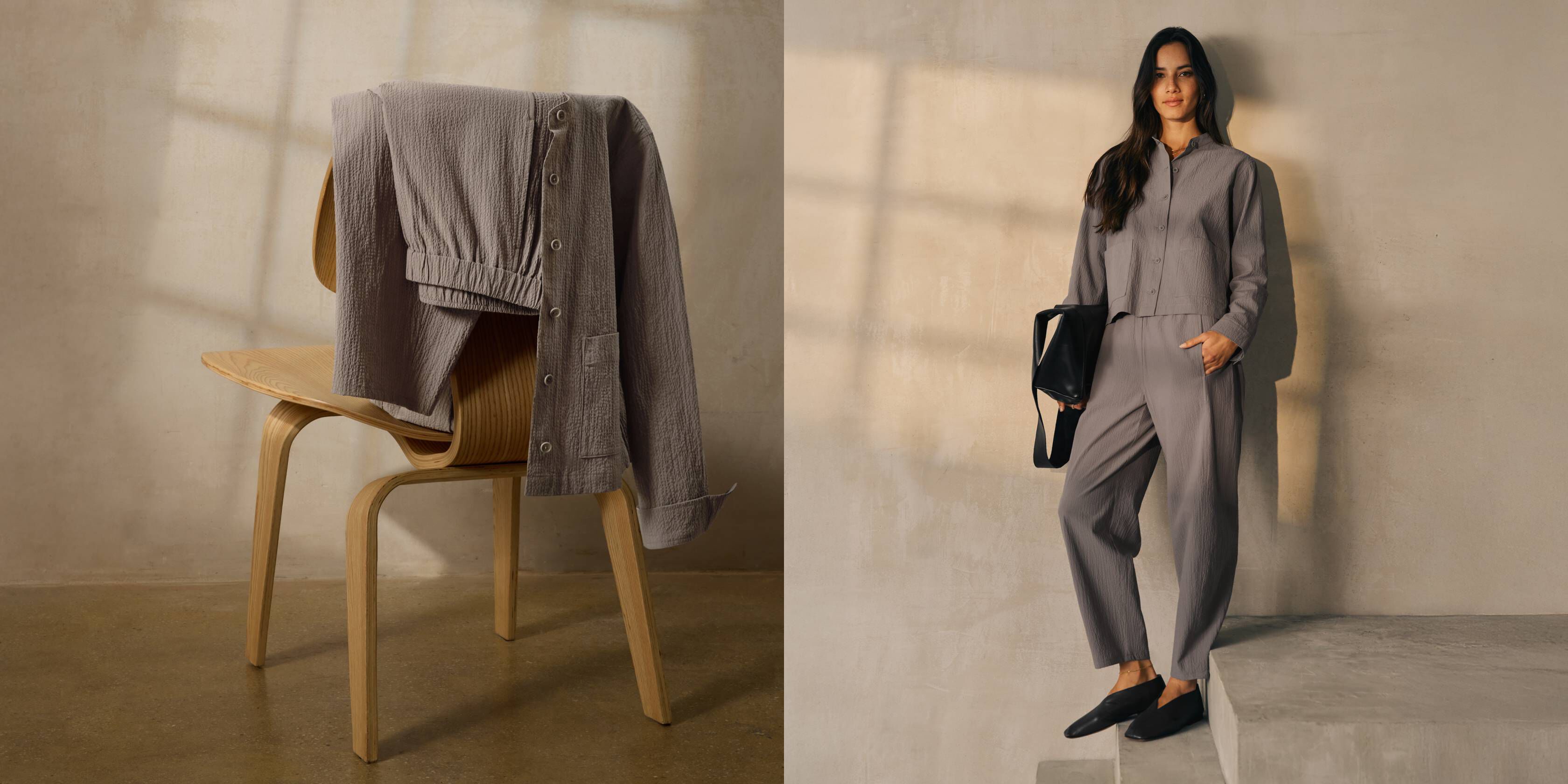 Organic Cotton Pucker Jacket and Pant