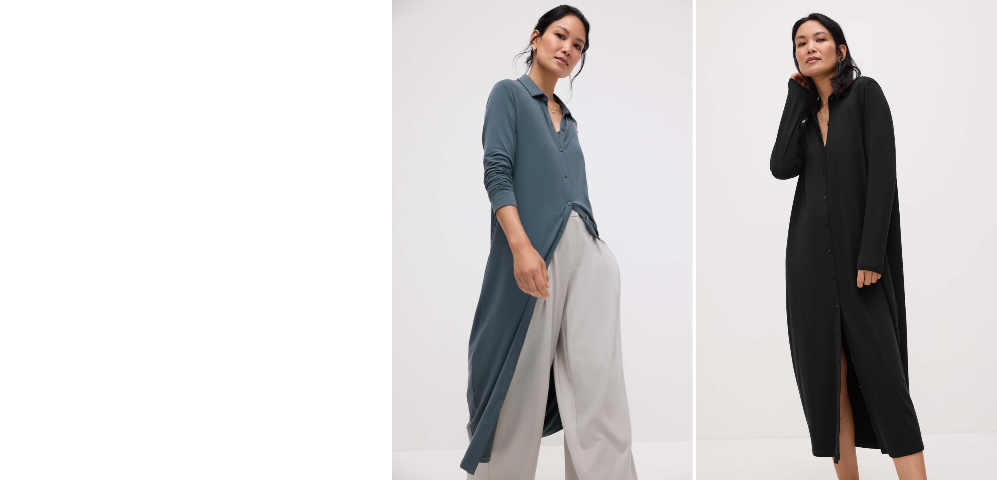 Stretch Jersey Knit Classic Collar Oval Dress