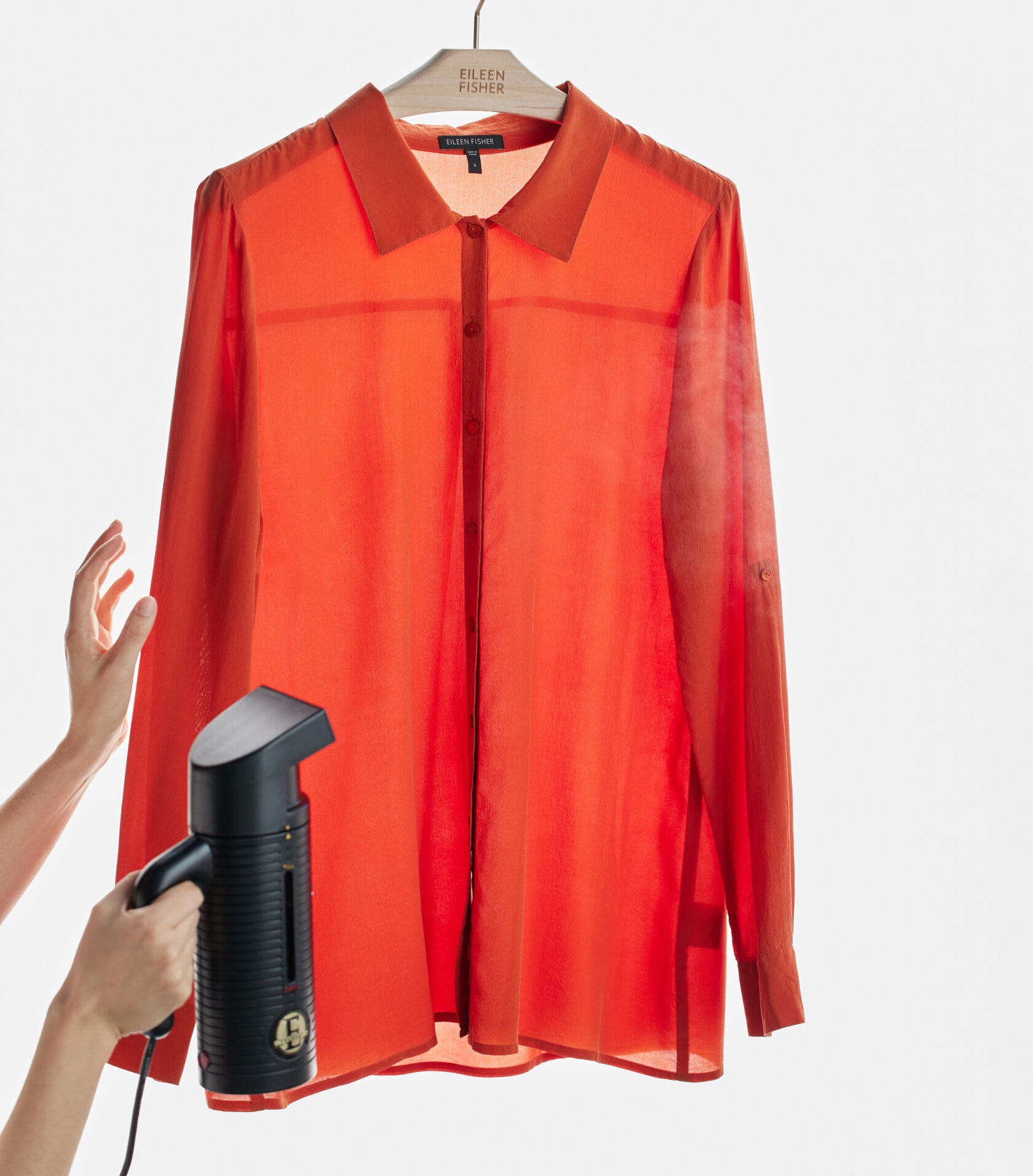 Steaming a Silk Orange Shirt