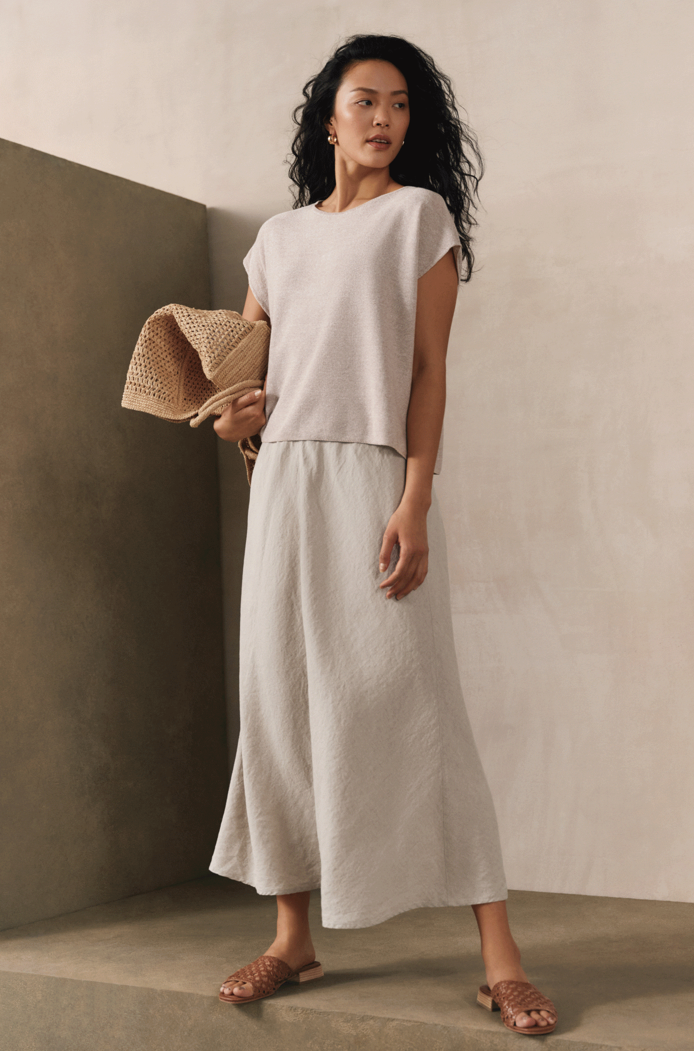 Organic Linen Cotton Square Top