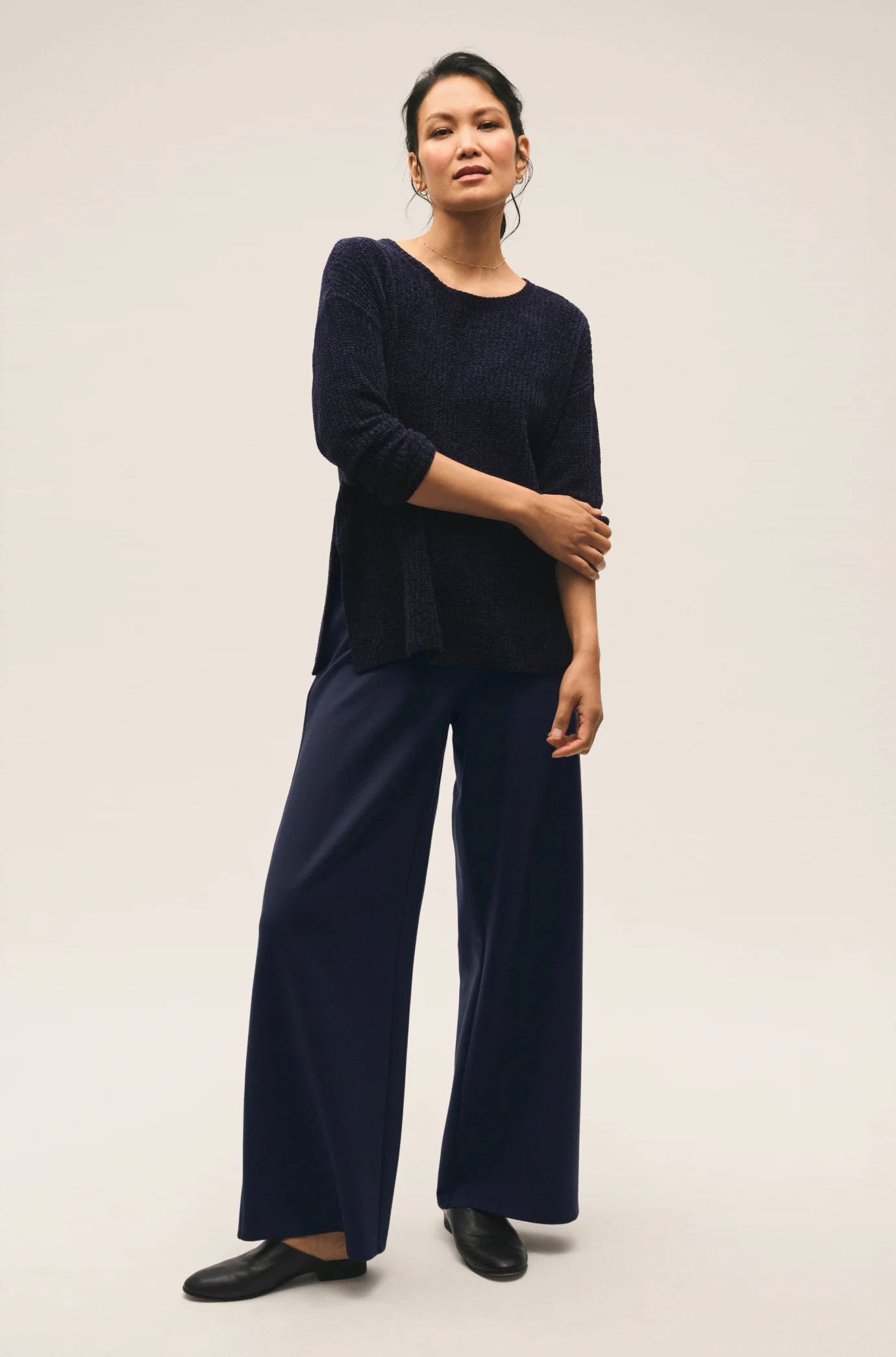 Washable Flex Ponte High Waisted Wide Leg Pant Washable Flex Ponte High Waisted Wide Leg Pant