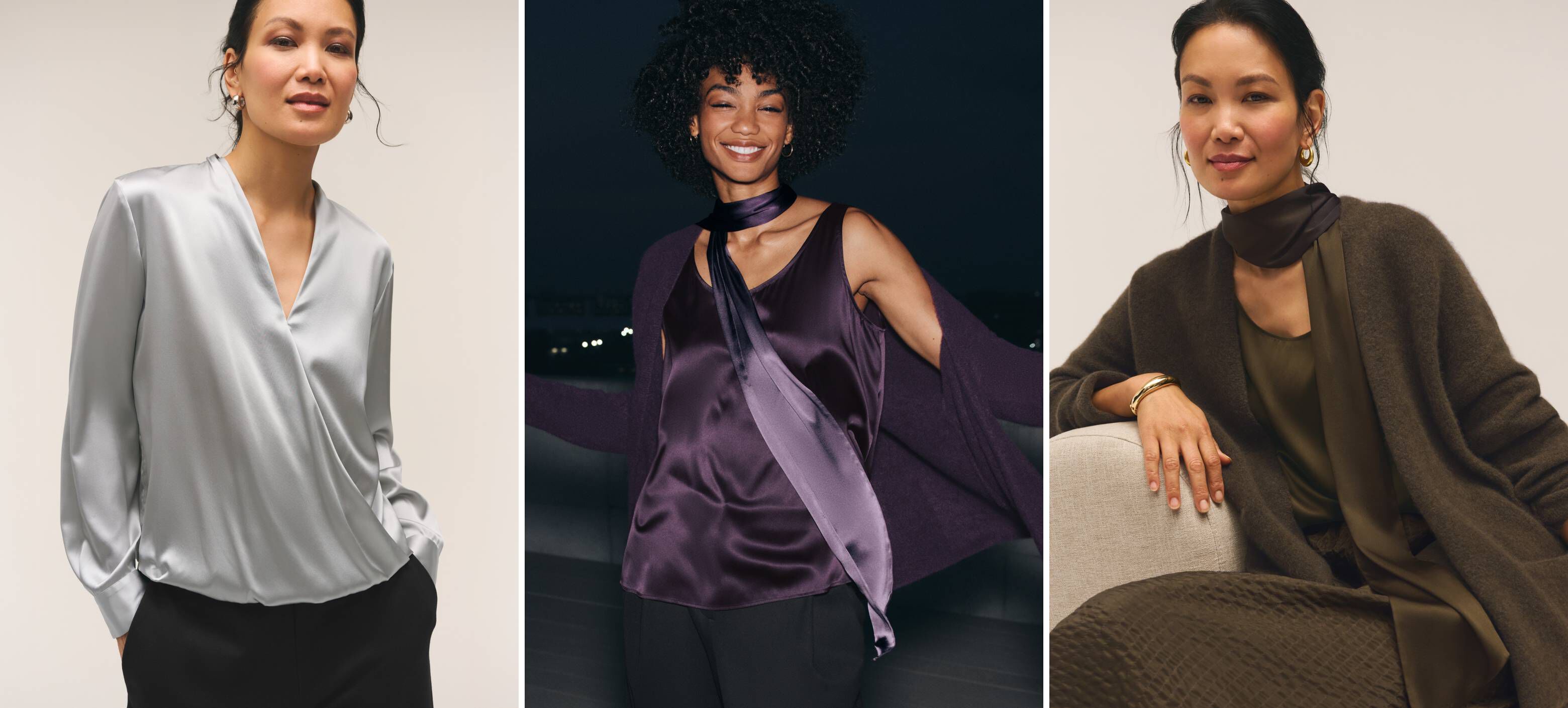 Stretch Silk Charmeuse and Quilted Silk Shapes