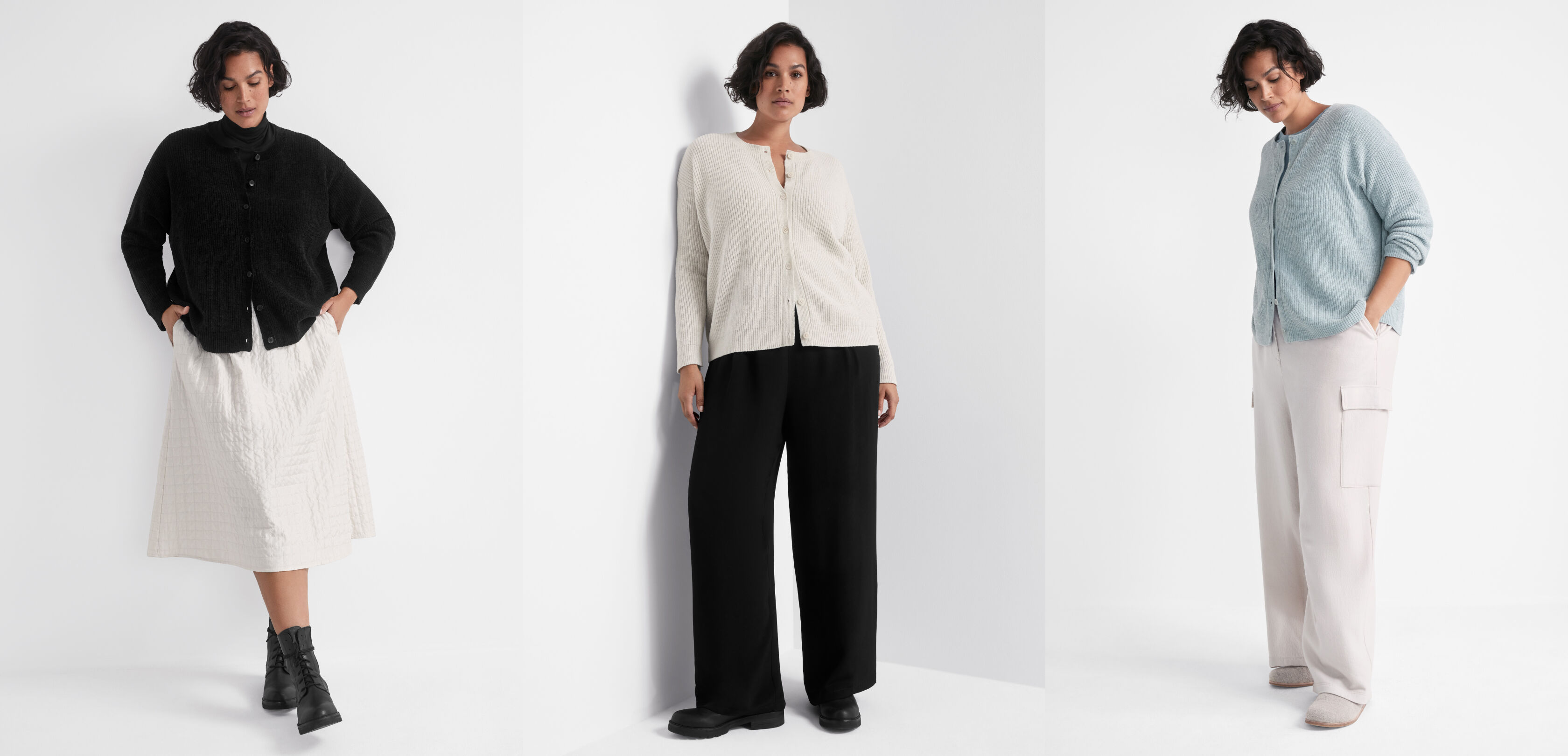Organic Cotton Chenille Crew Neck Cardigan