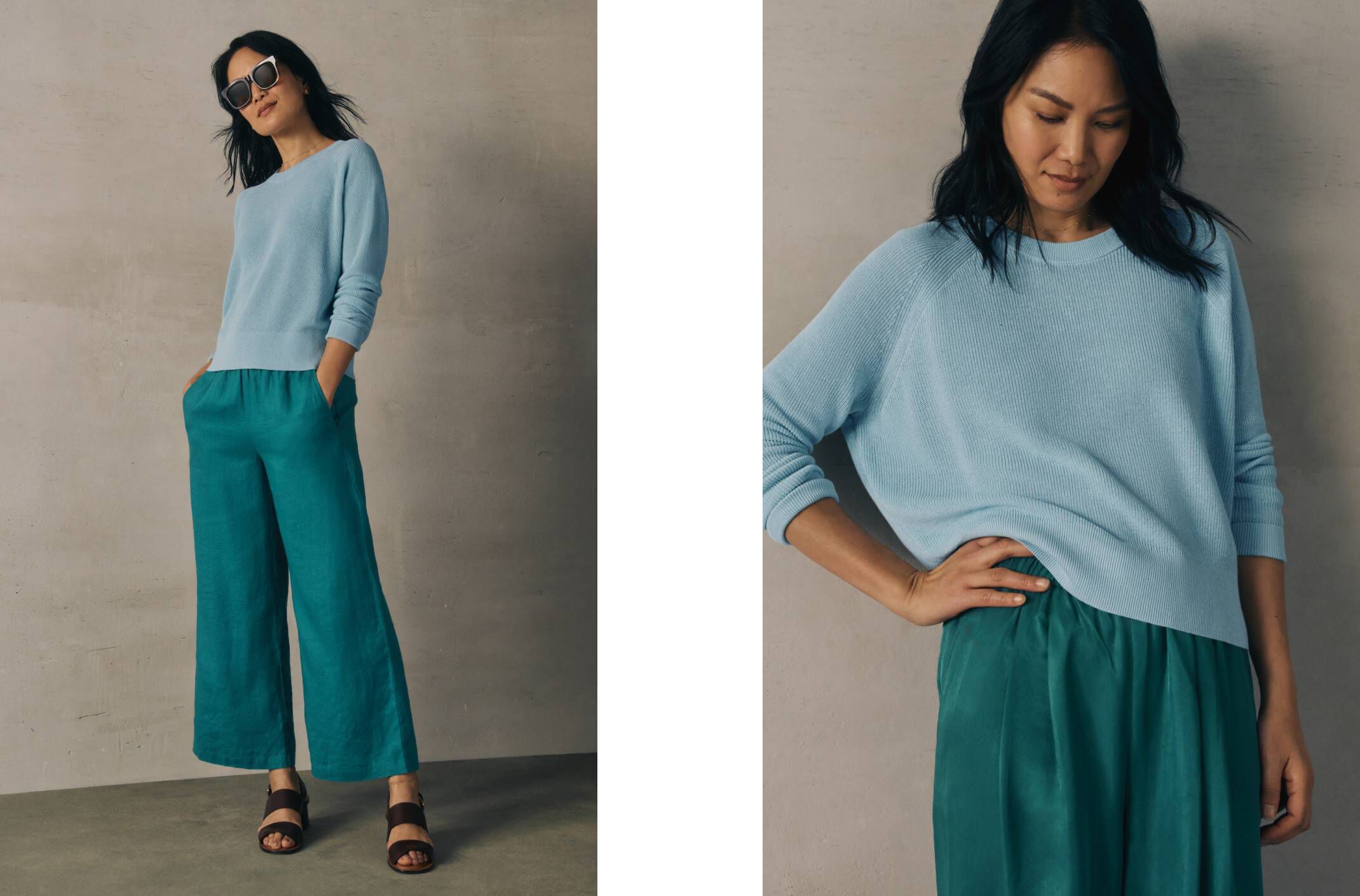 Organic Linen Cotton Wedge Sweater