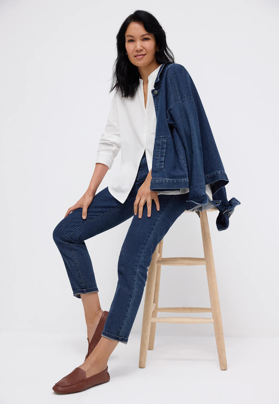 New Denim Shapes in Medium Indigo Wash