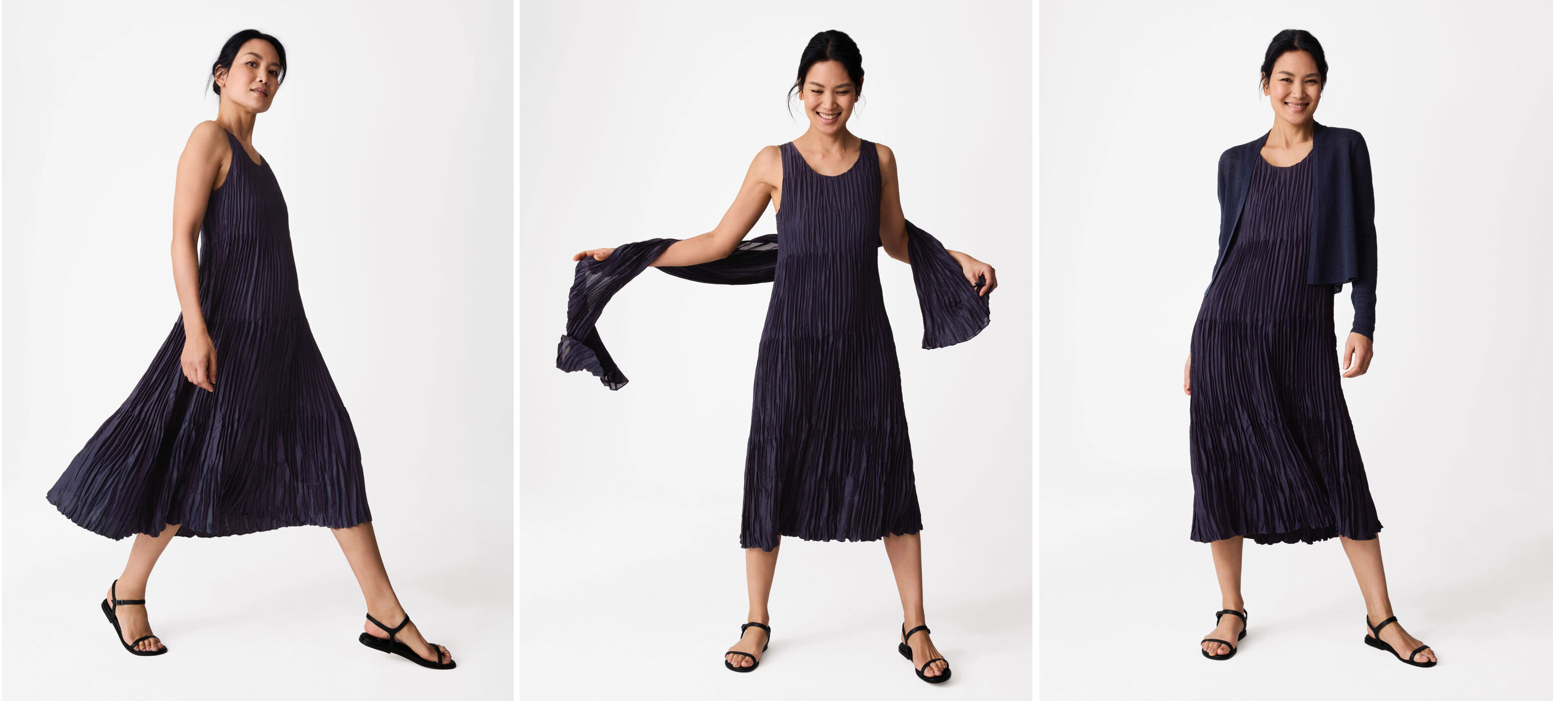 Crushed Silk Tiered Dress Crushed Silk Tiered Dress