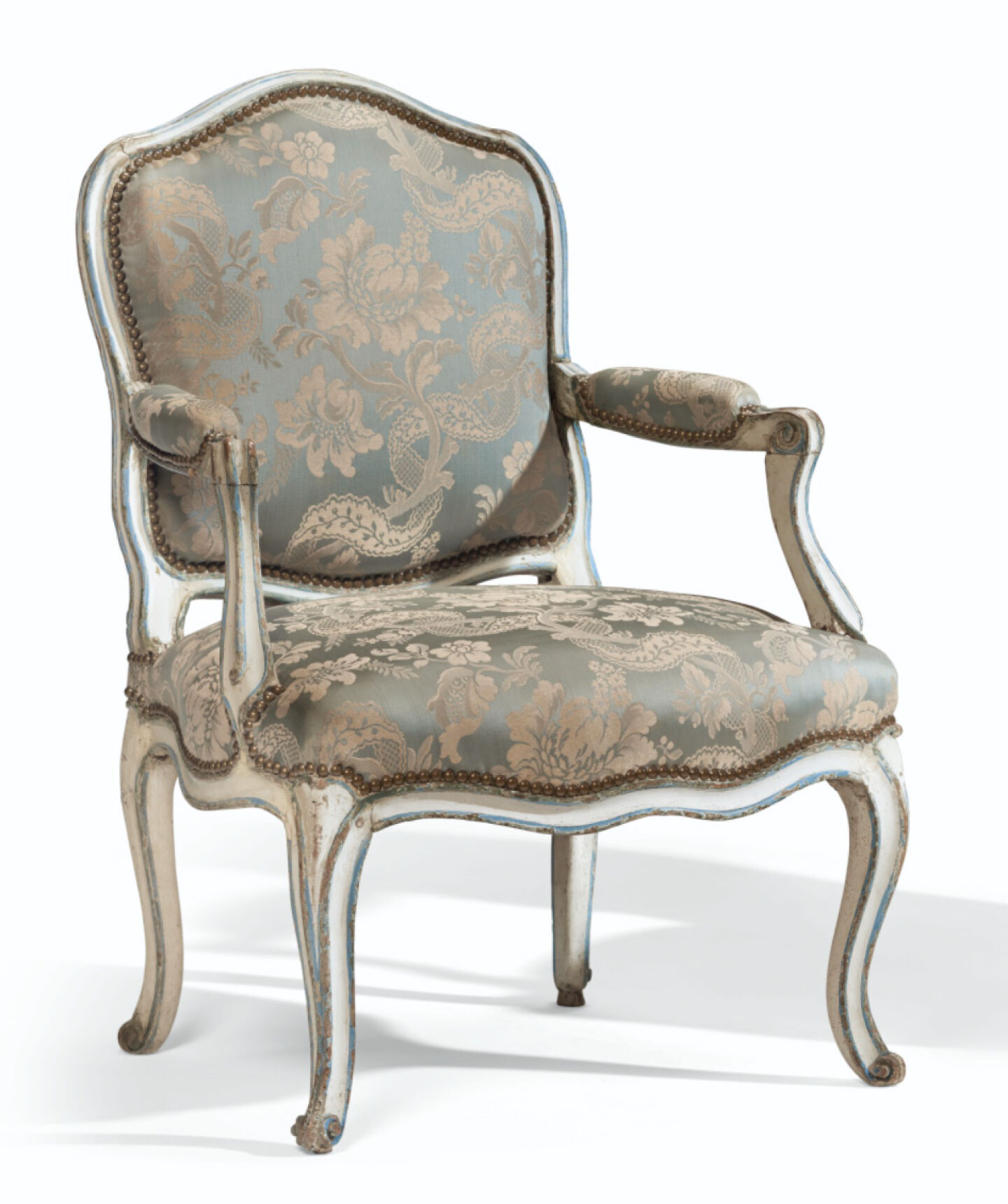 Baroque Louis XV French upholstered chair. 
