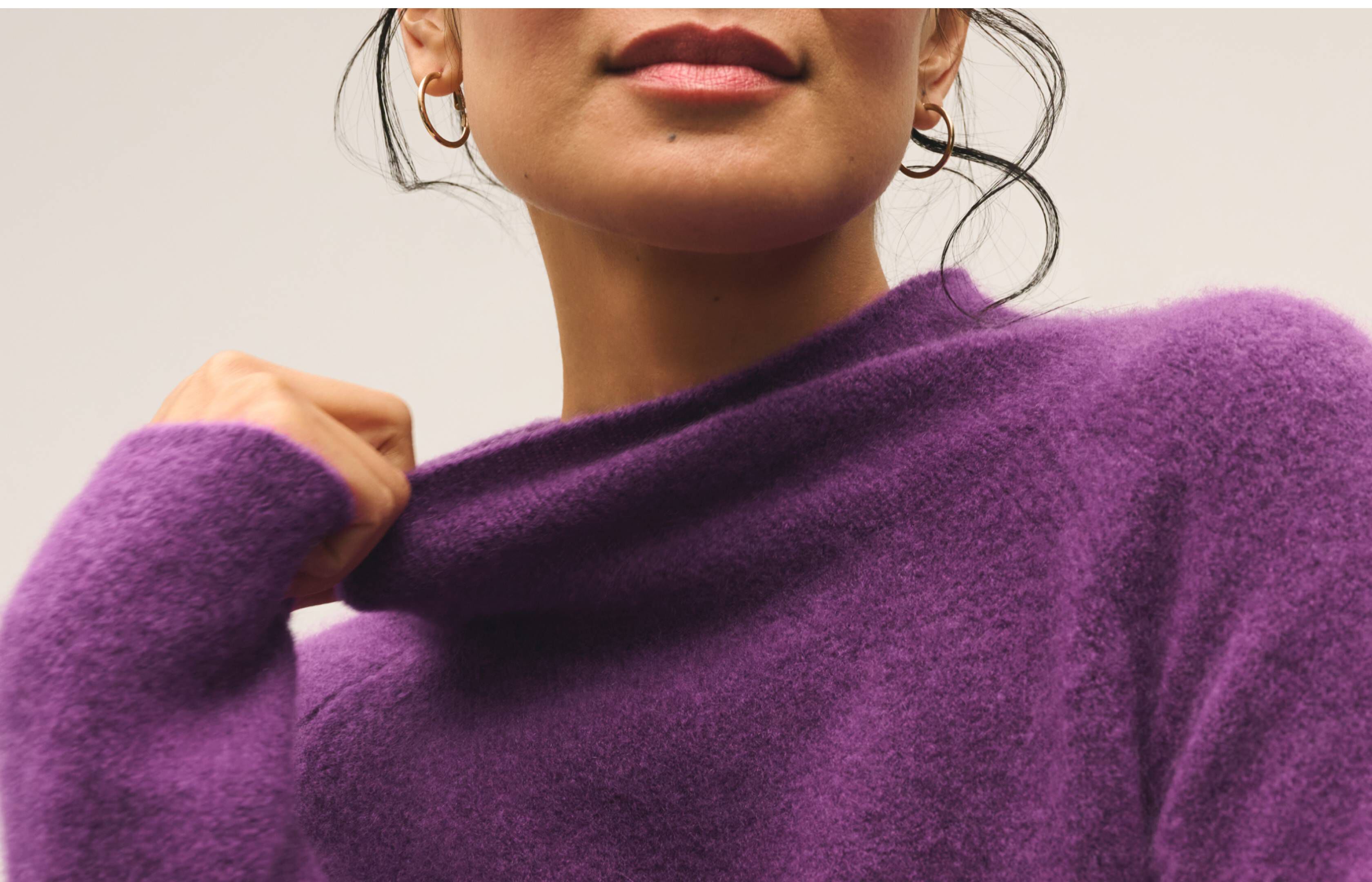 Cashmere Silk Boucle Bliss Turtleneck Top