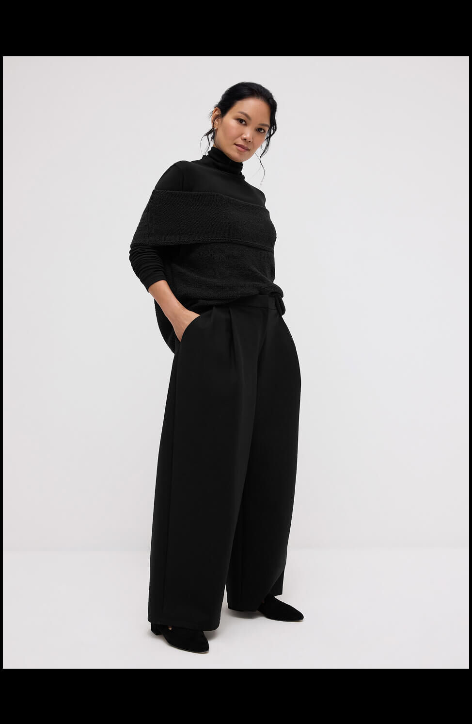 Peruvian Cotton Cloud Drape Neck Vest Looks