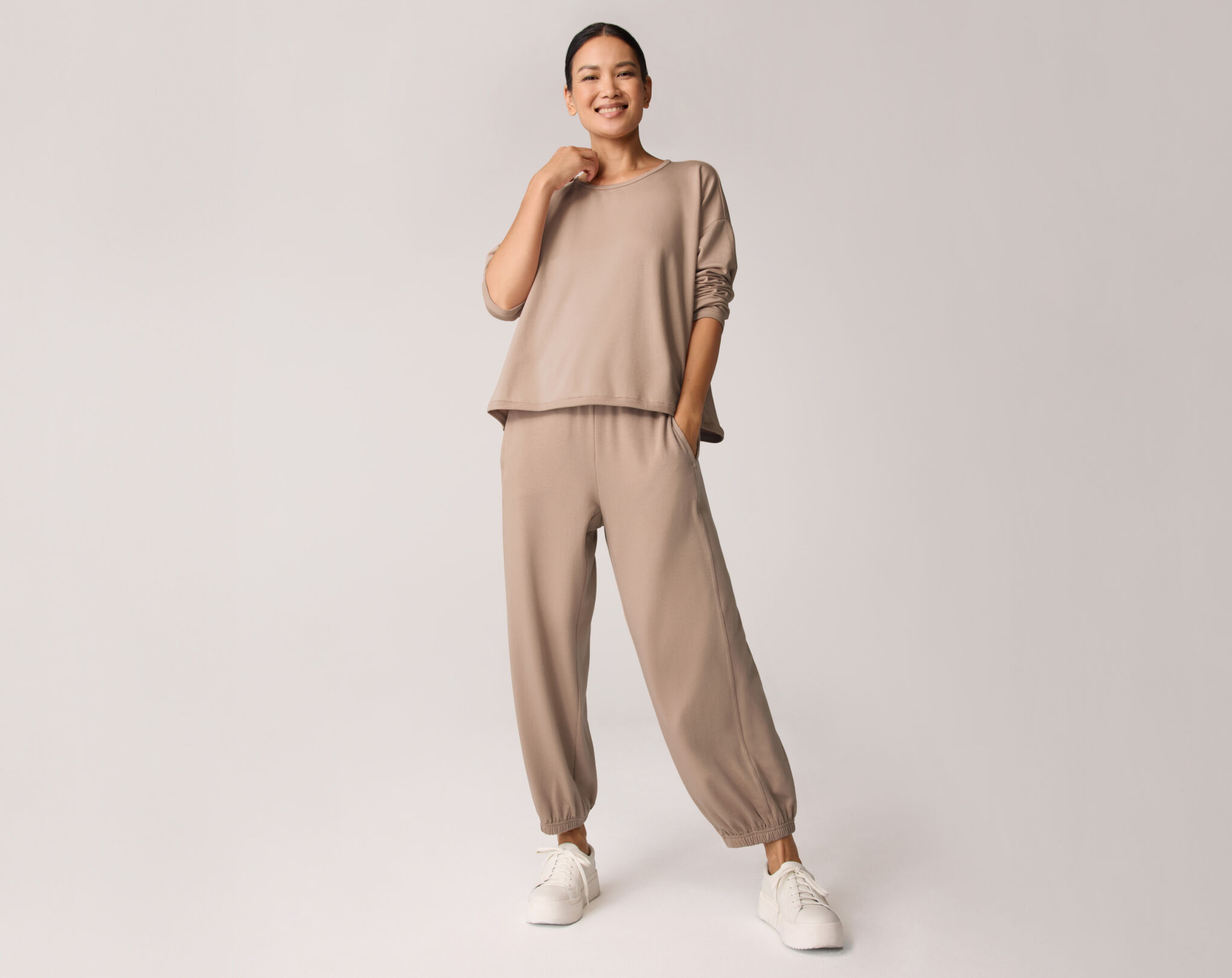 New Cozy Brushed Terry Set in Biscuit New Cozy Brushed Terry Set in Biscuit