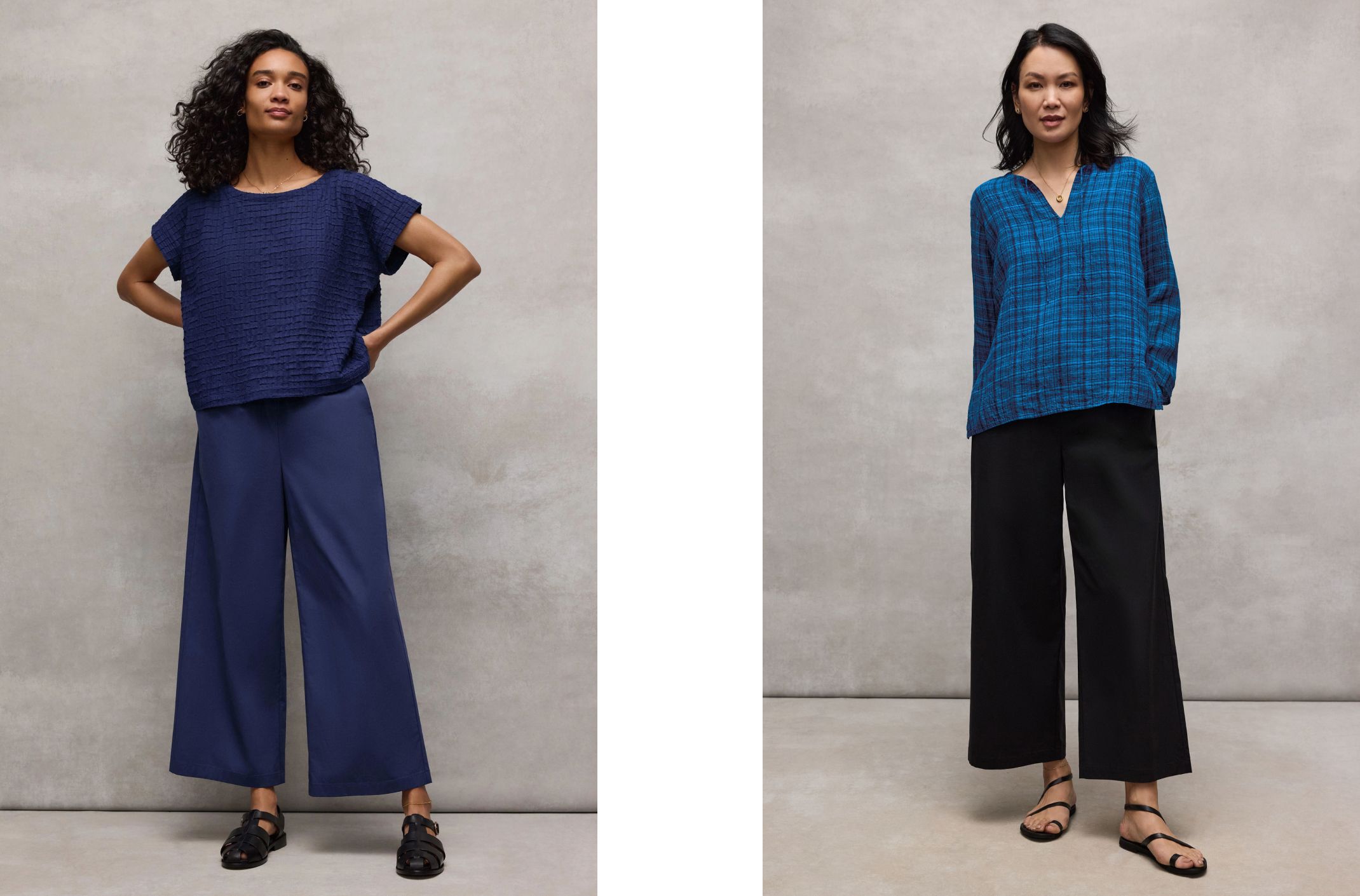 Stretch Organic Cotton Poplin Wide Leg Pant
