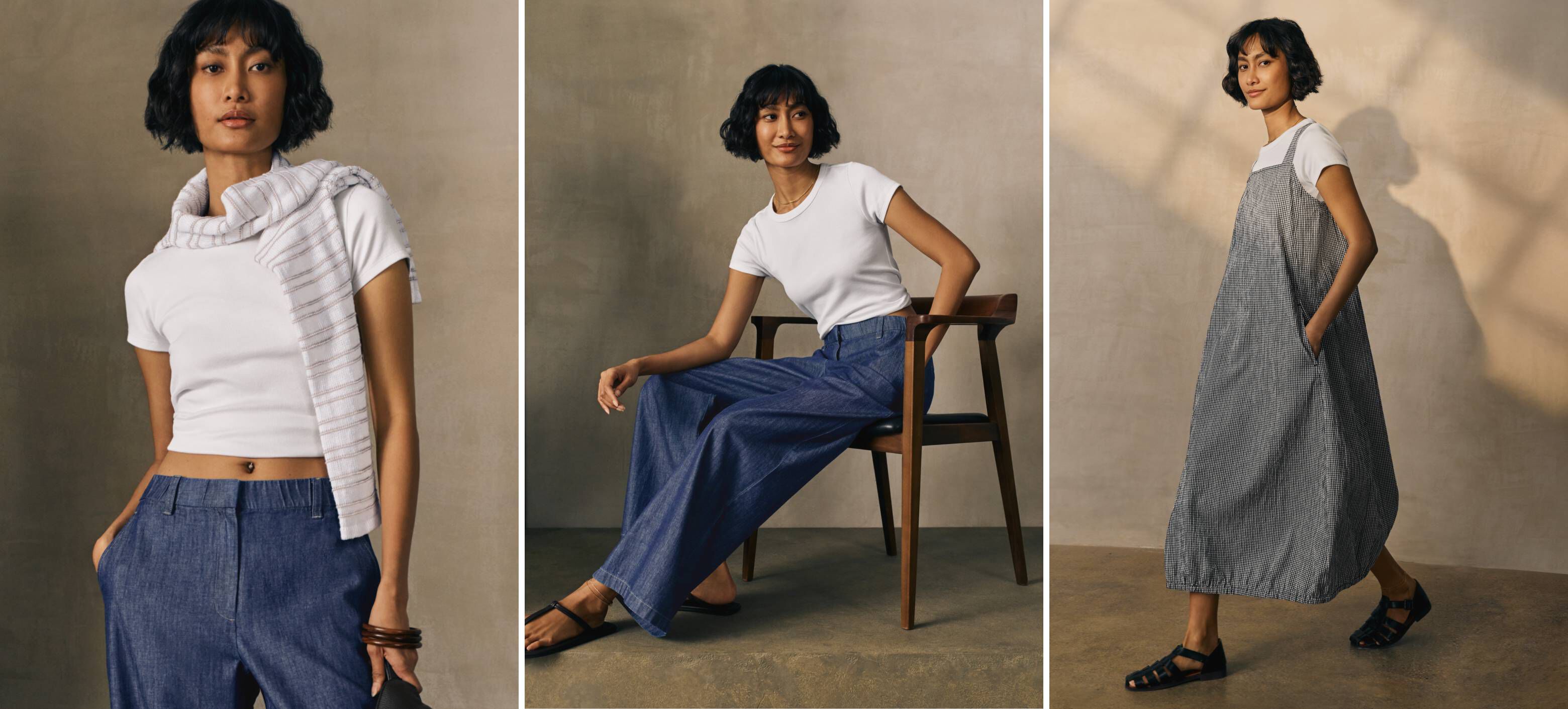 Organic Cotton Stretch Rib Crew Neck Tee