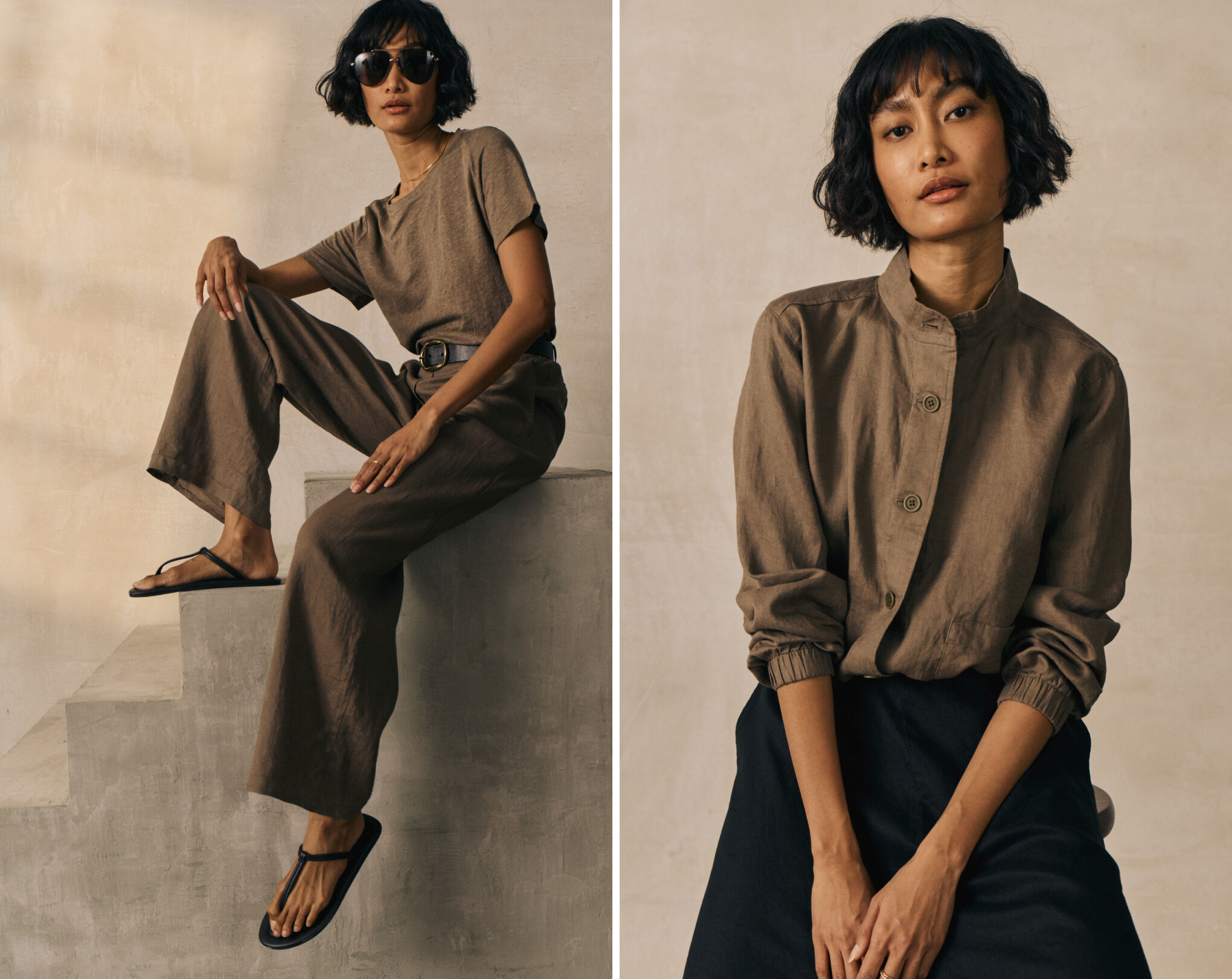 Organic Linen Styles in Walnut