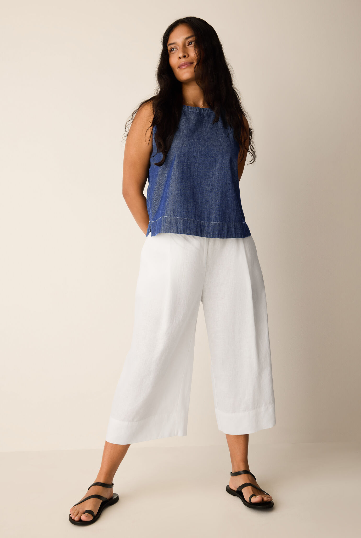 Organic Linen Pleated Culotte