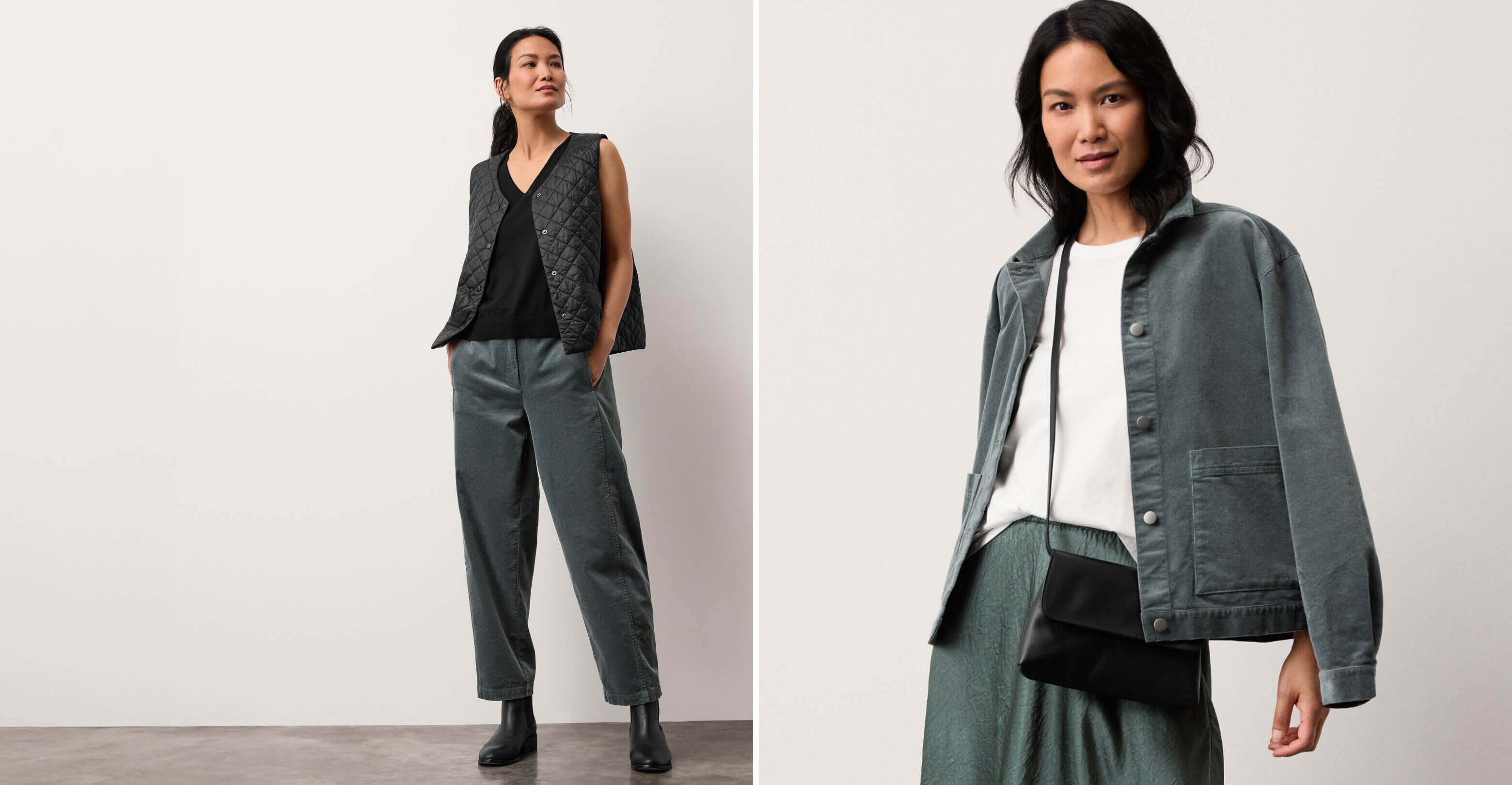 Organic Cotton Stretch Corduroy Jacket and Lantern Pant