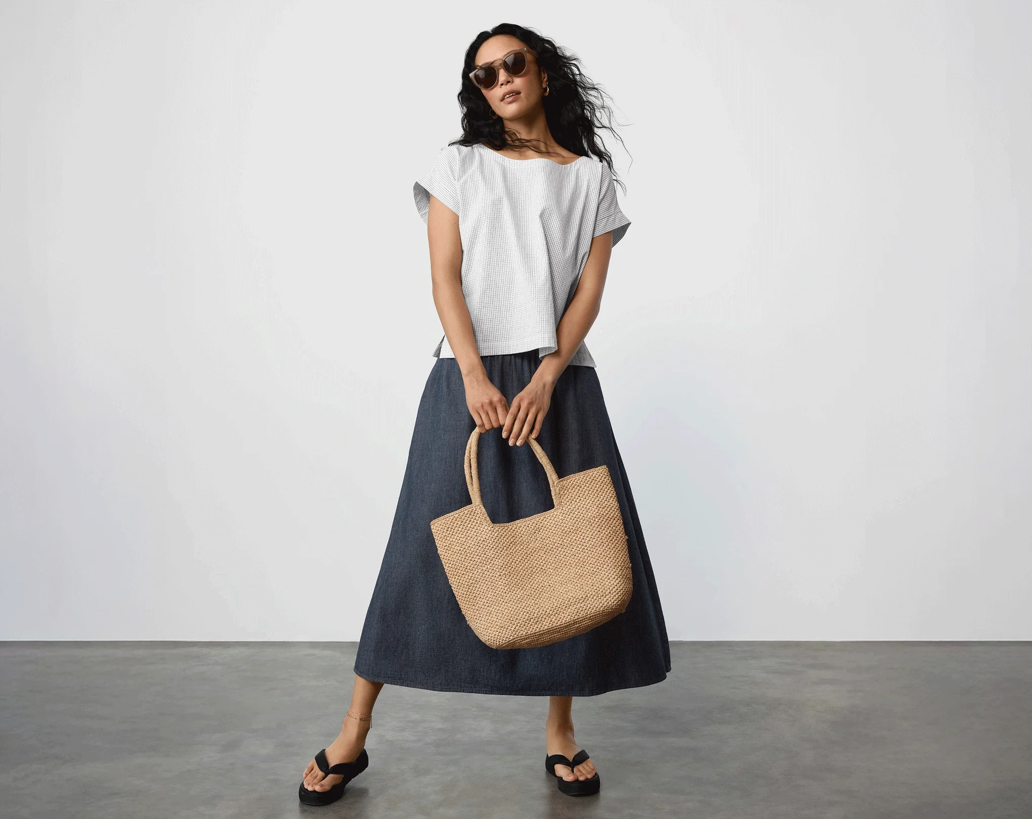 Airy Organic Cotton Twill Pocket Skirt Airy Organic Cotton Twill Pocket Skirt