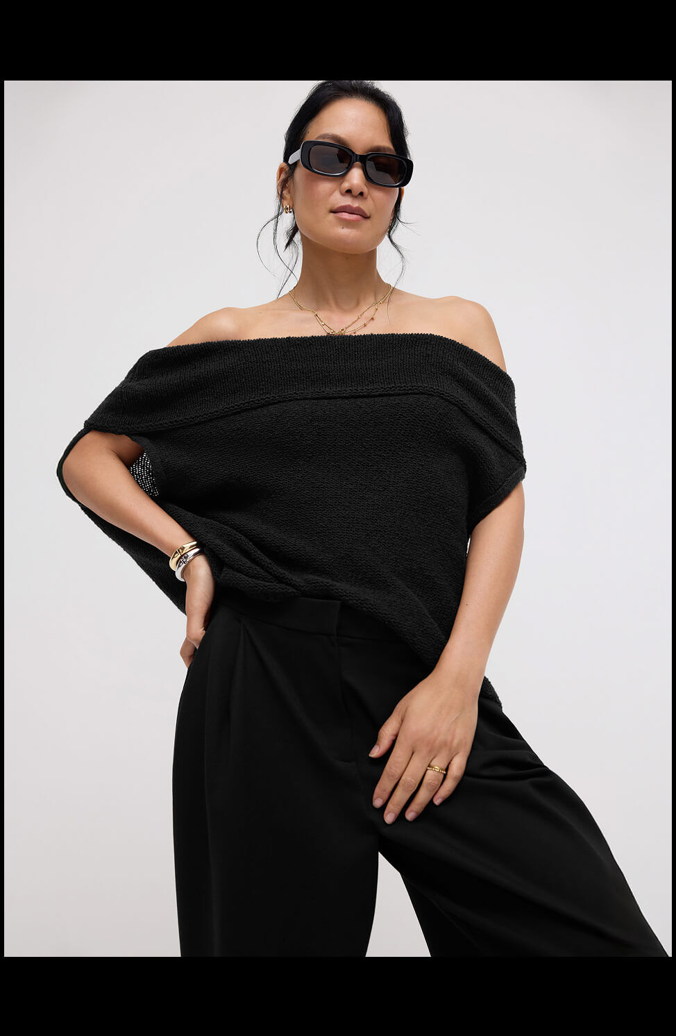 Peruvian Cotton Cloud Drape Neck Vest Looks