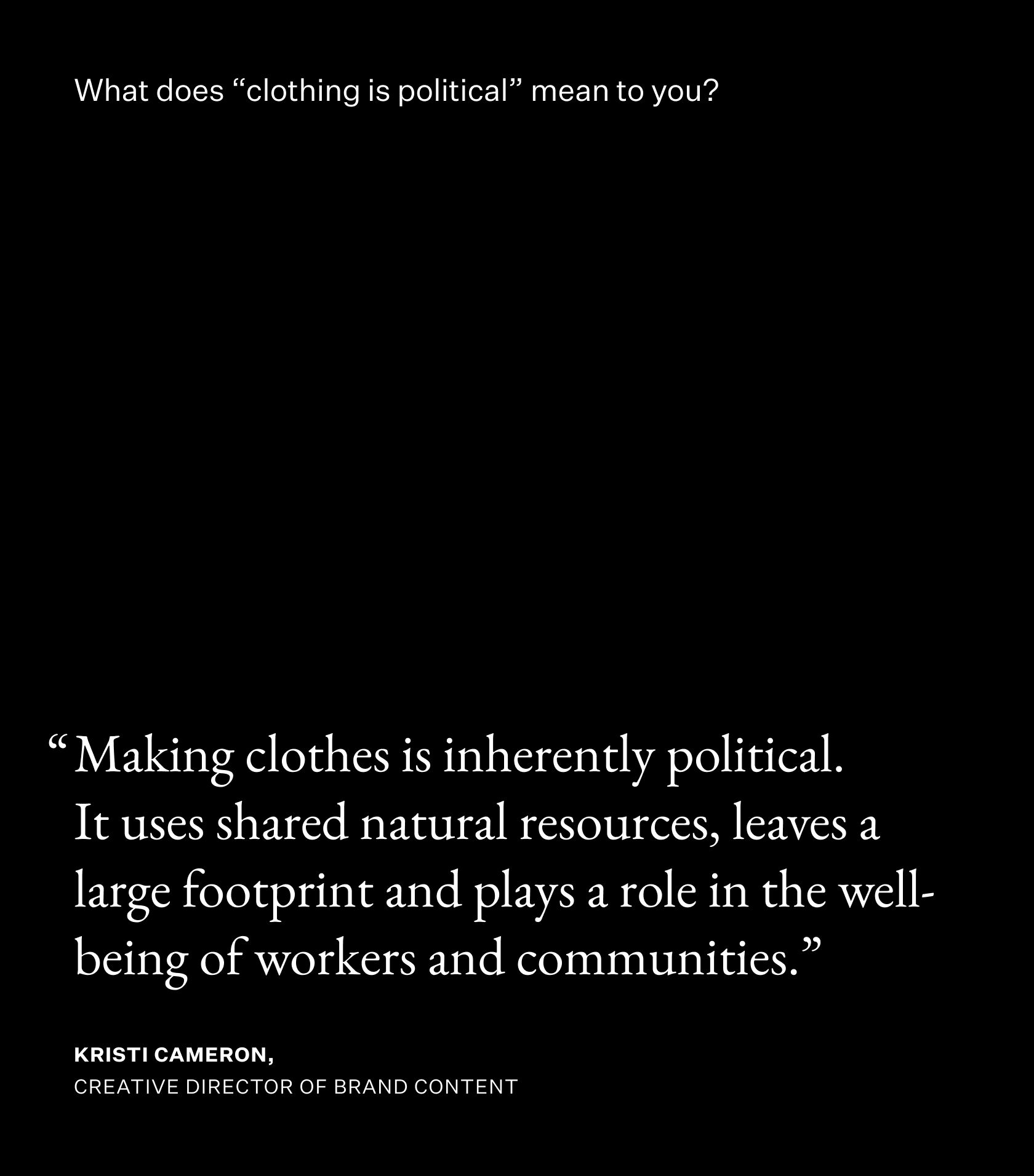 Making clothes is inherently political infographic.