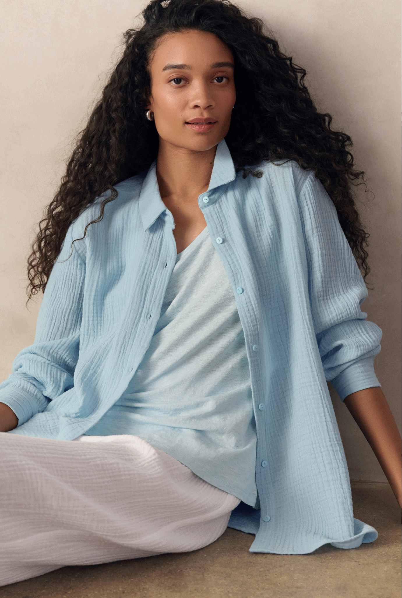 Organic Cotton Lofty Gauze Classic Collar Shirt Organic Cotton Lofty Gauze Classic Collar Shirt