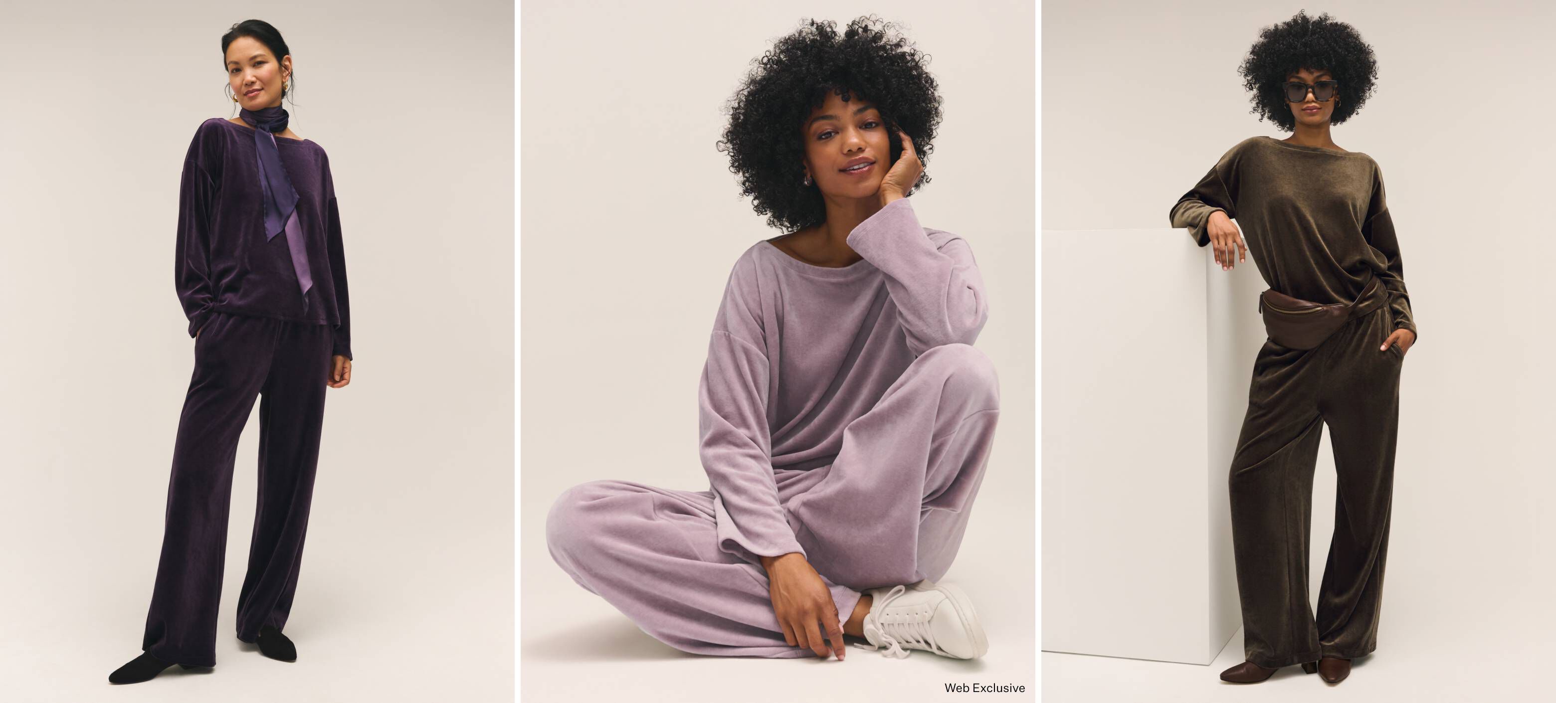 The Cozy Velour Knit Set in Aubergine Lunette and Branch