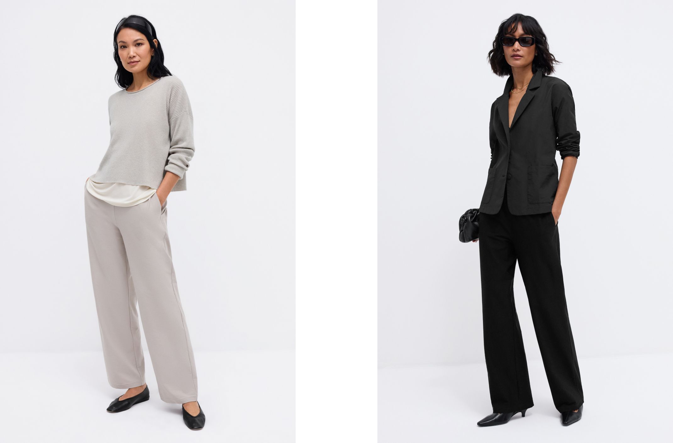 Washable Stretch Crepe Straight Pant