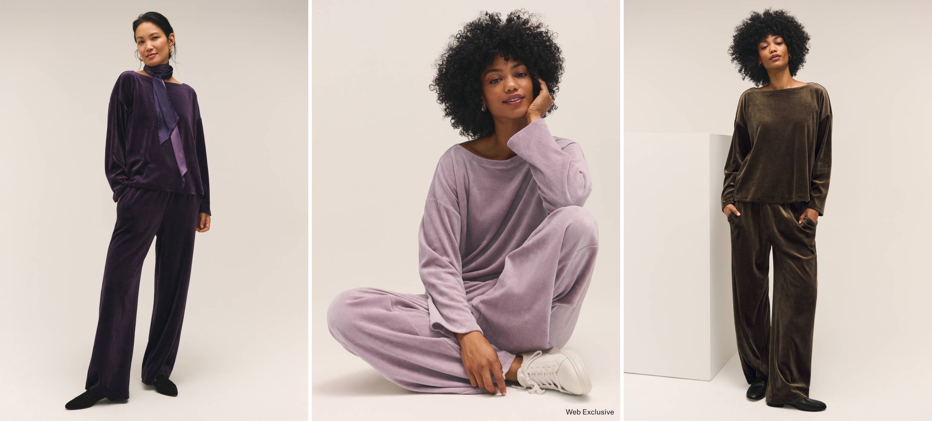 The Cozy Velour Knit Set in Aubergine Lunette and Branch