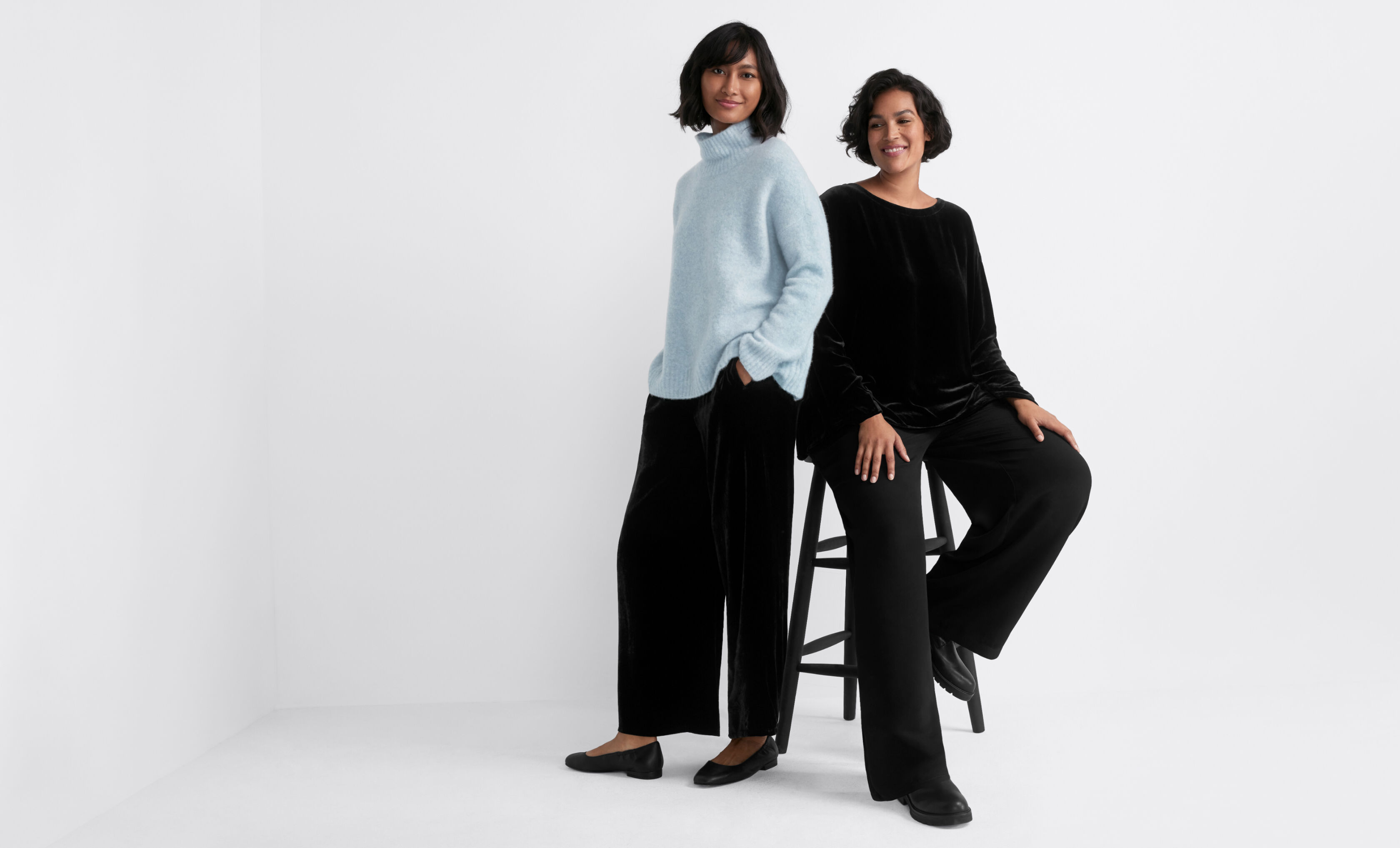 Velvet Wide Leg Pant and Ballet Neck Top