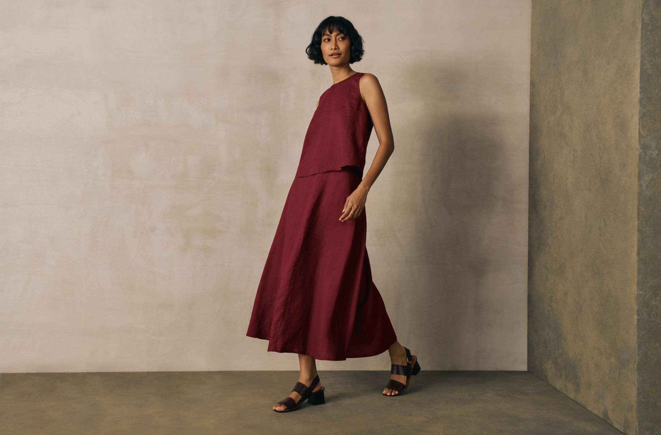 Organic Linen Shell and Skirt Set