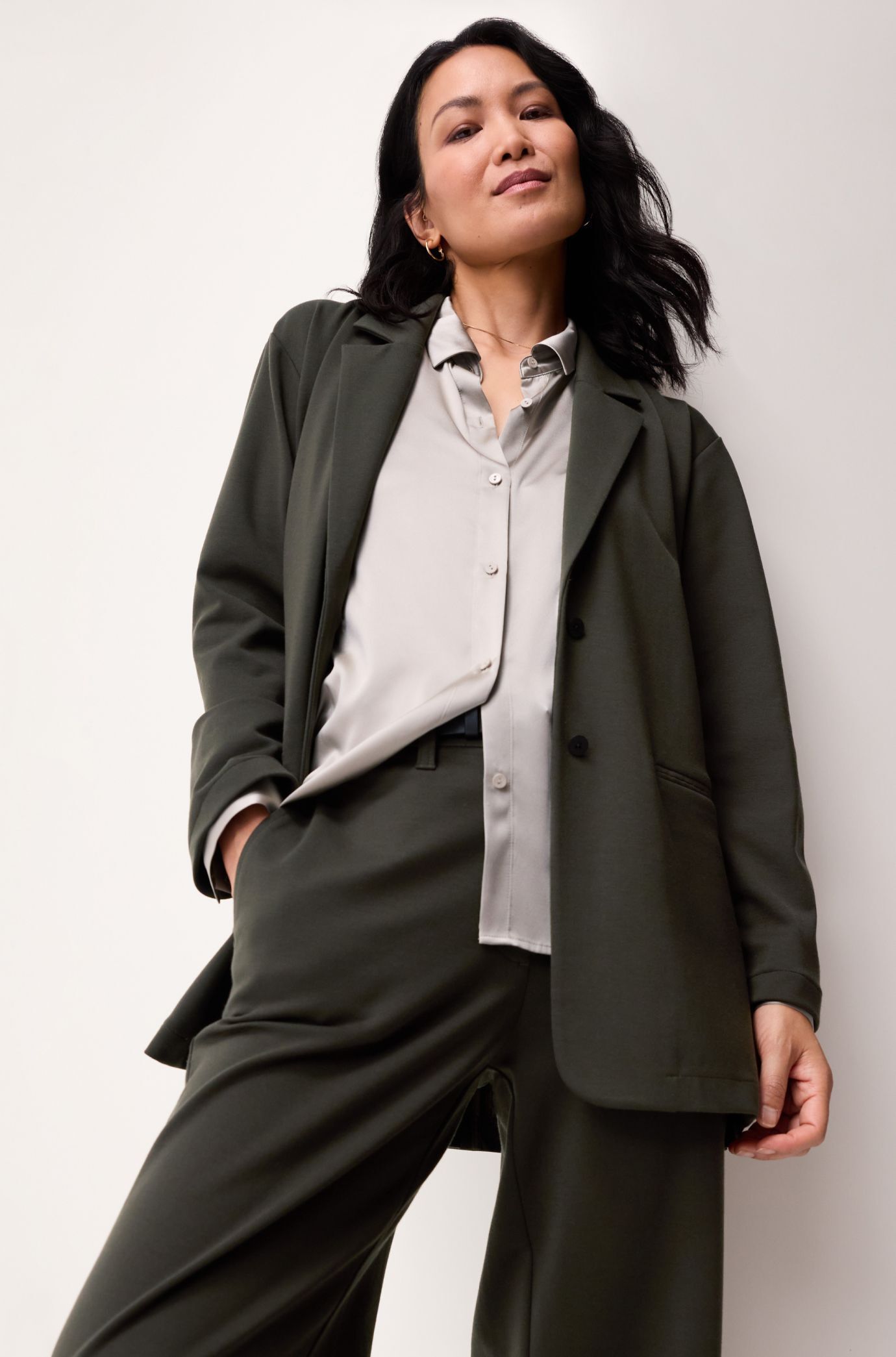 Washable Flex Ponte Long Blazer Washable Flex Ponte Long Blazer