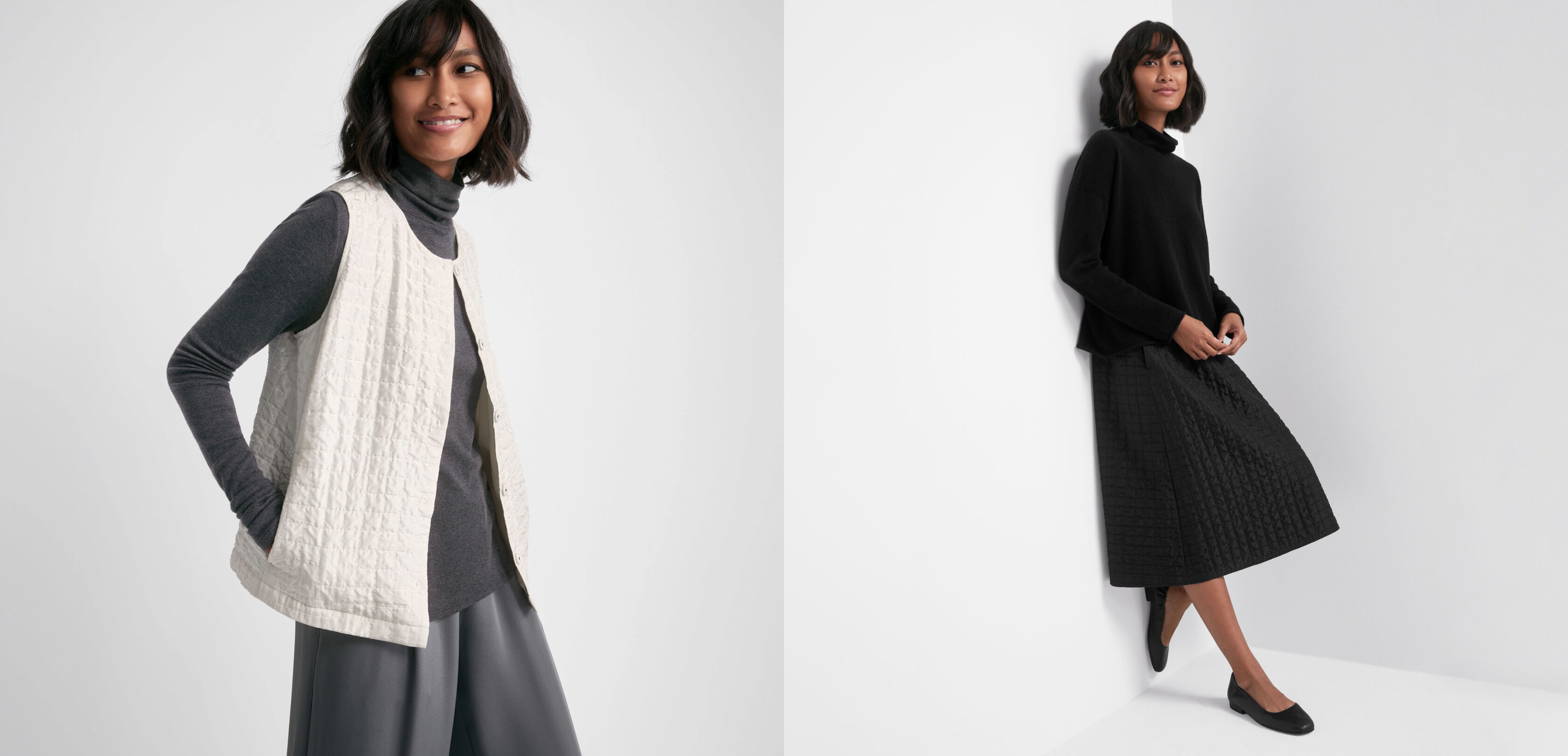 Silk Habutai Quilted Vest and Skirt Silk Habutai Quilted Vest and Skirt