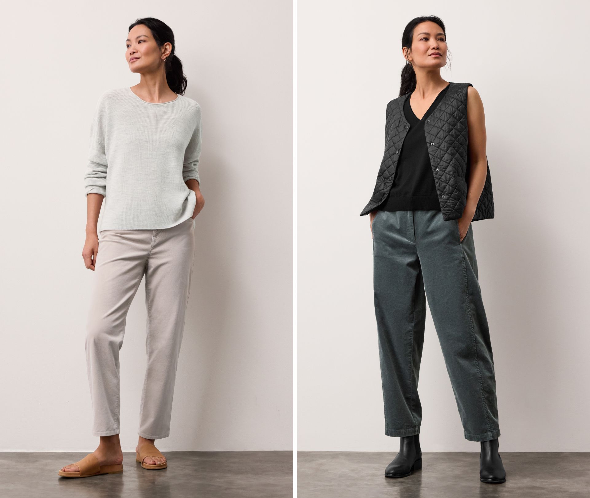 Organic Cotton Stretch Corduroy Straight and Lantern Pant Organic Cotton Stretch Corduroy Straight and Lantern Pant