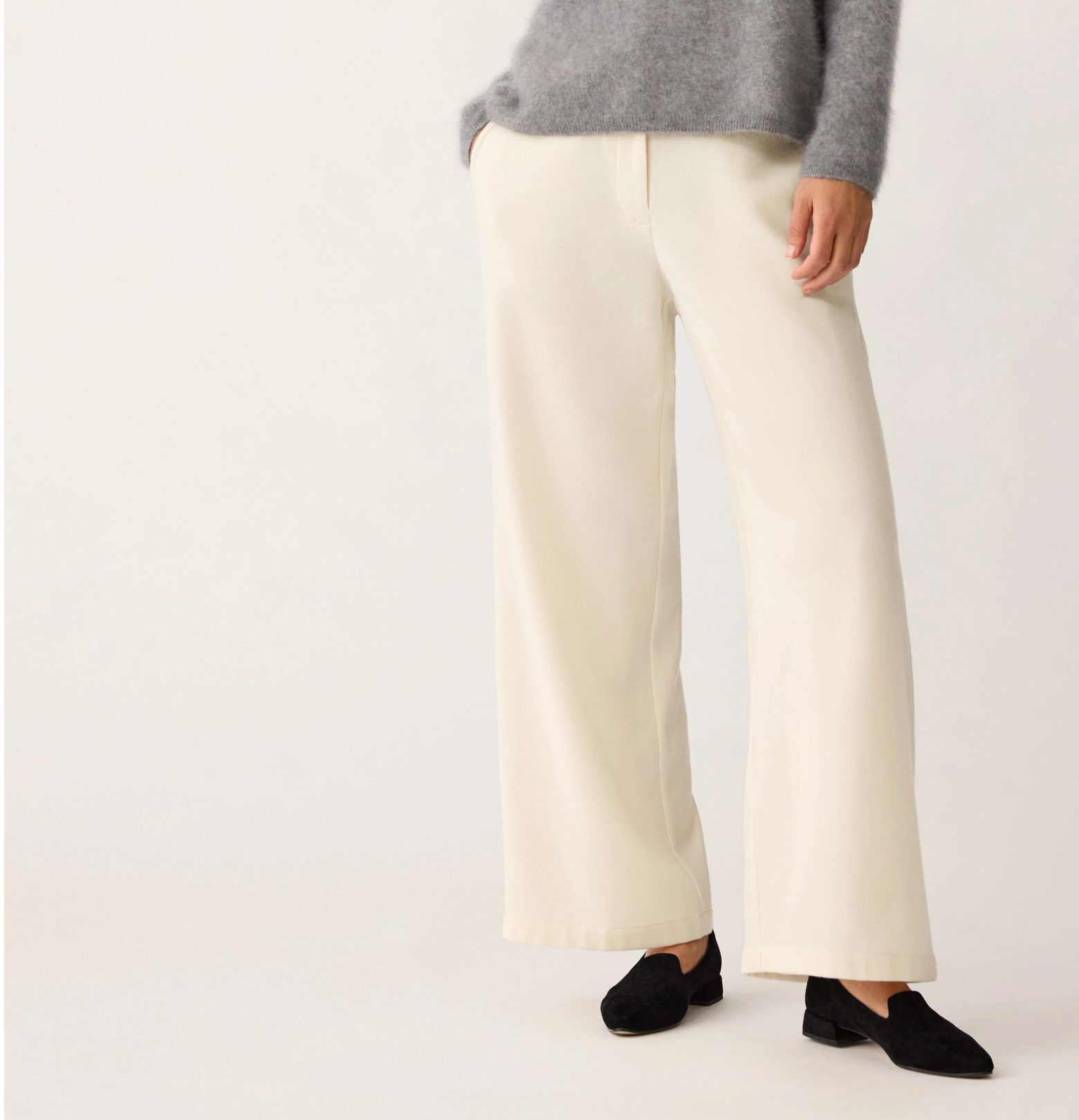Stretch Wool Crepe Long Blazer and Wide Leg Trouser Stretch Wool Crepe Long Blazer and Wide Leg Trouser