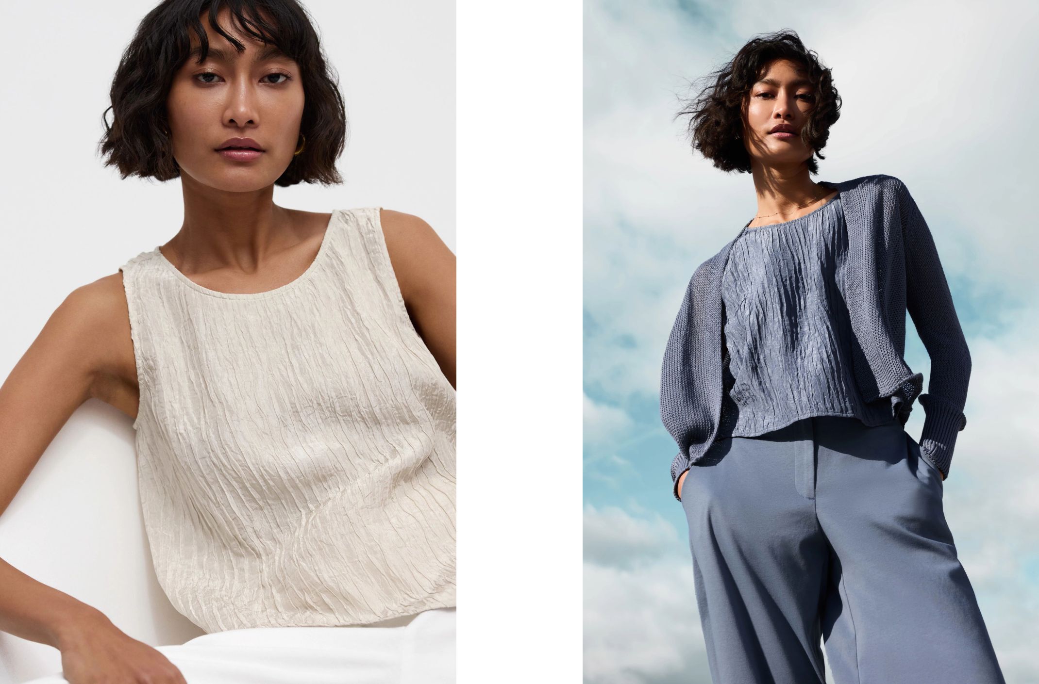 Textured Silk Jacquard Ballet Neck Tank