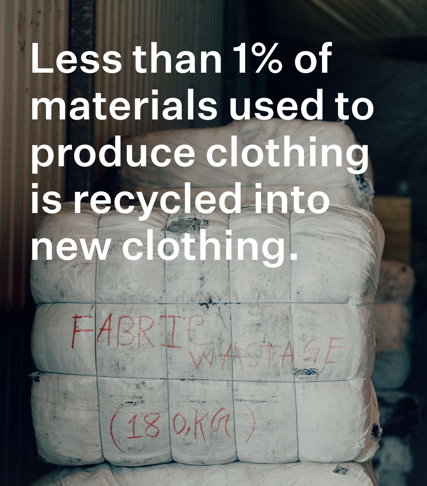 Bale of textile wastage. Bale of textile wastage.