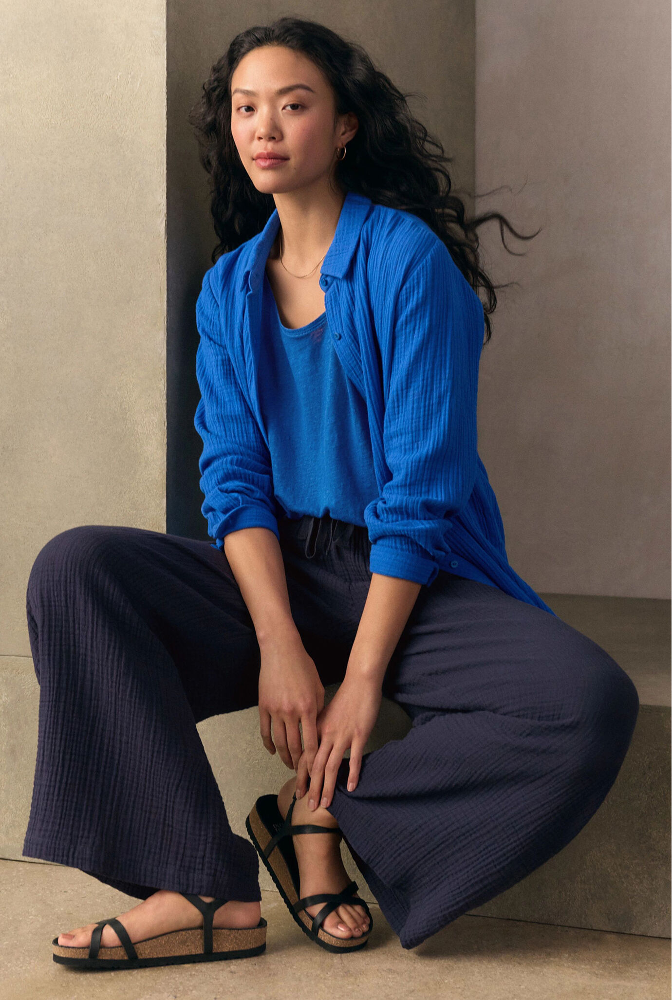 Organic Cotton Lofty Gauze Classic Collar Shirt