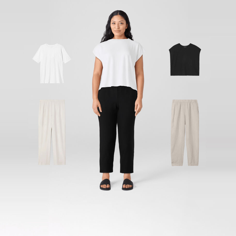 (取寄) アイリーン フィッシャー レディース オーガニック ピマ コットン ジャージ Tee Cotton Clothing for Women | EILEEN FISHER