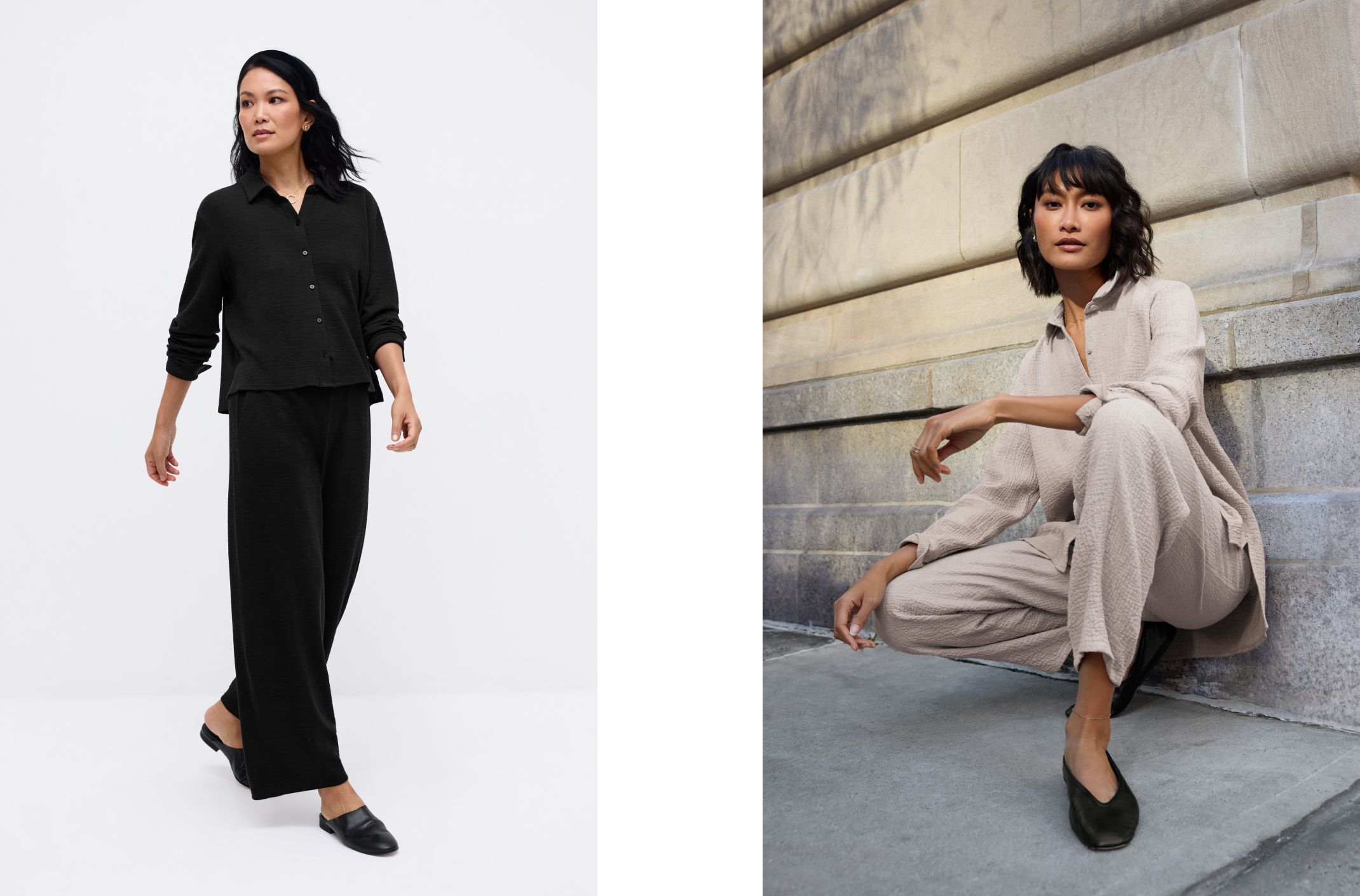 Organic Cotton Doubleweave and Crosshatch Stretch Jersey Sets