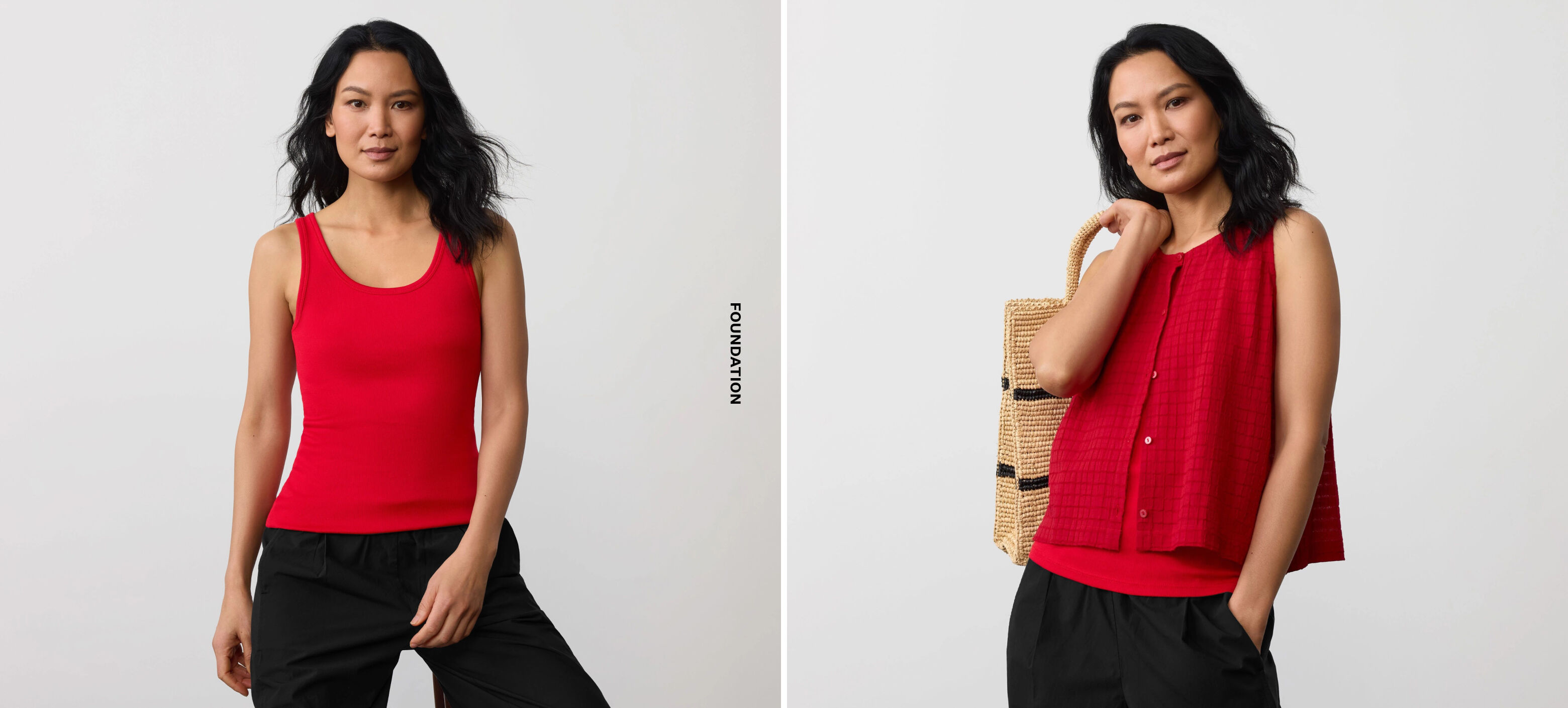 Organic Cotton Stretch Rib Scoop Neck Tank