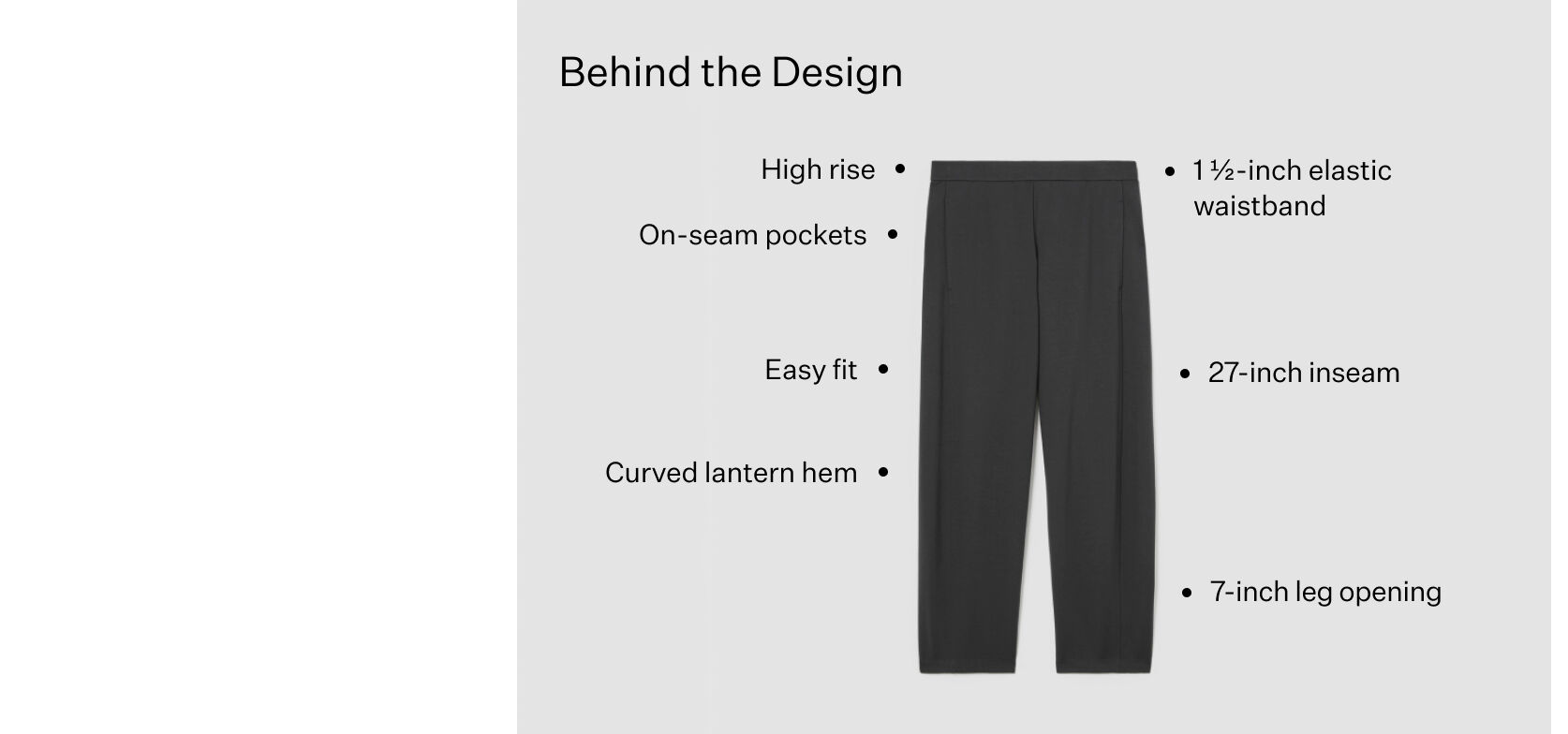 Lantern pant design details