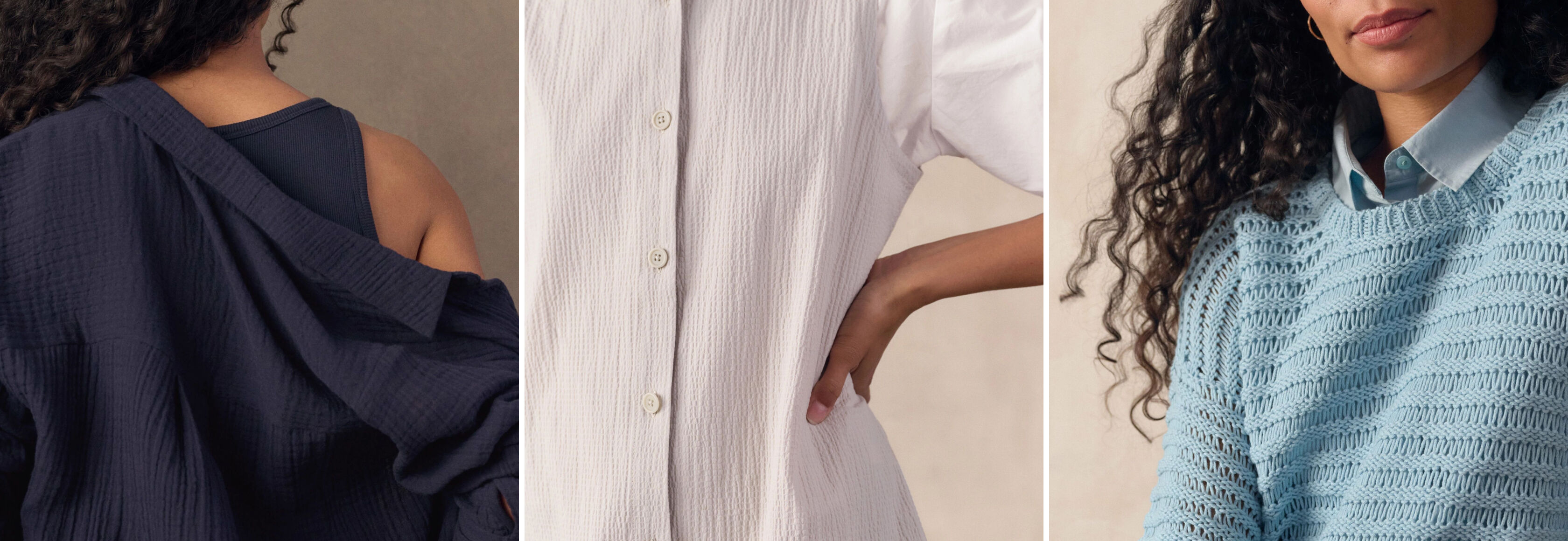 Organic Cotton Lofty Gauze Classic Collar Shirt