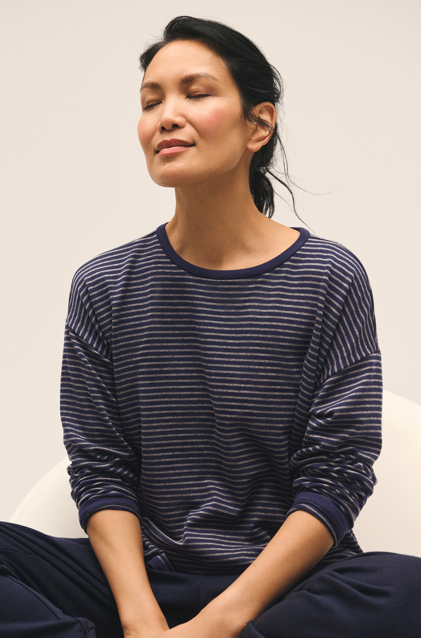 Striped Cozy Brushed Terry Box Top and Jogger Striped Cozy Brushed Terry Box Top and Jogger