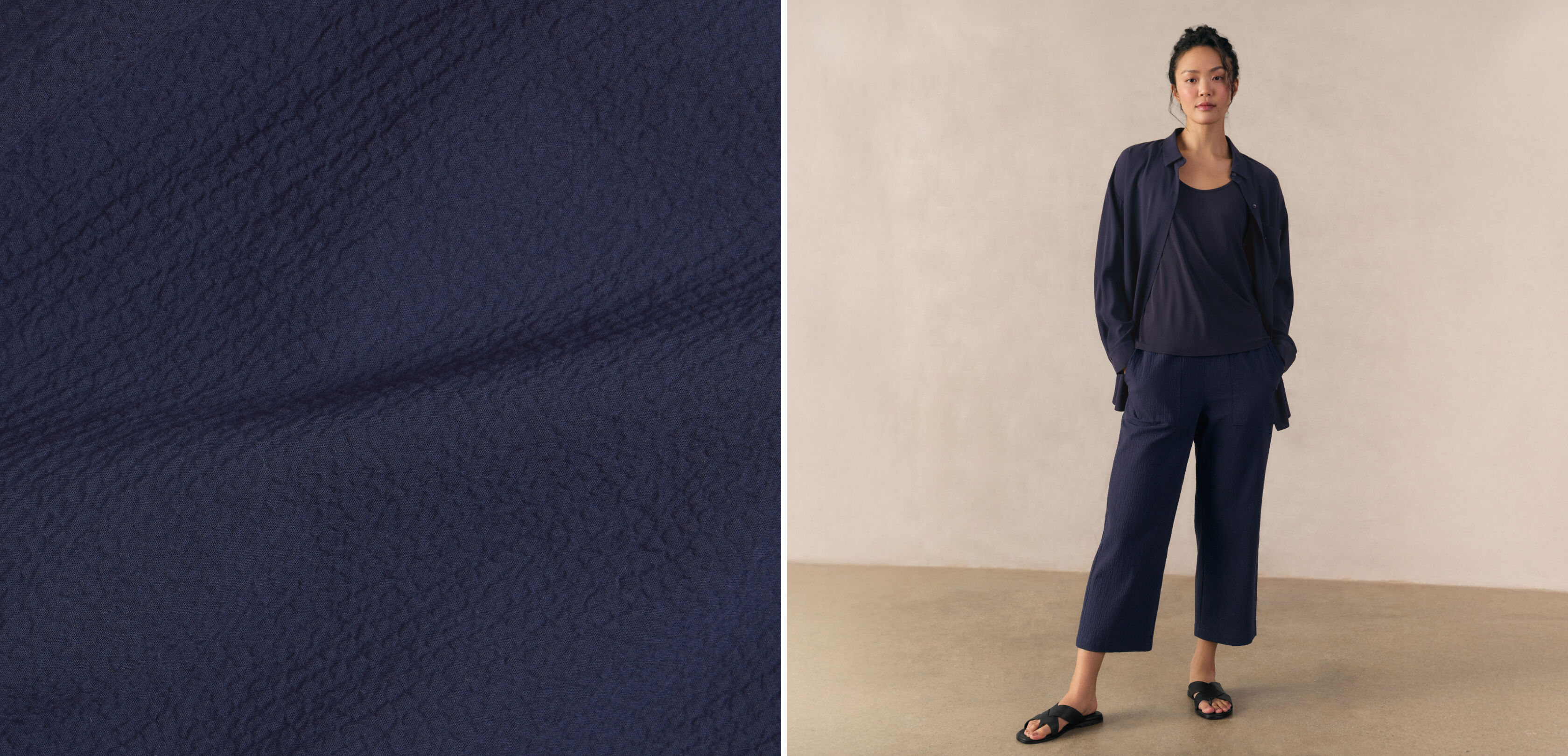 Organic Cotton Pucker Straight Pant Organic Cotton Pucker Straight Pant